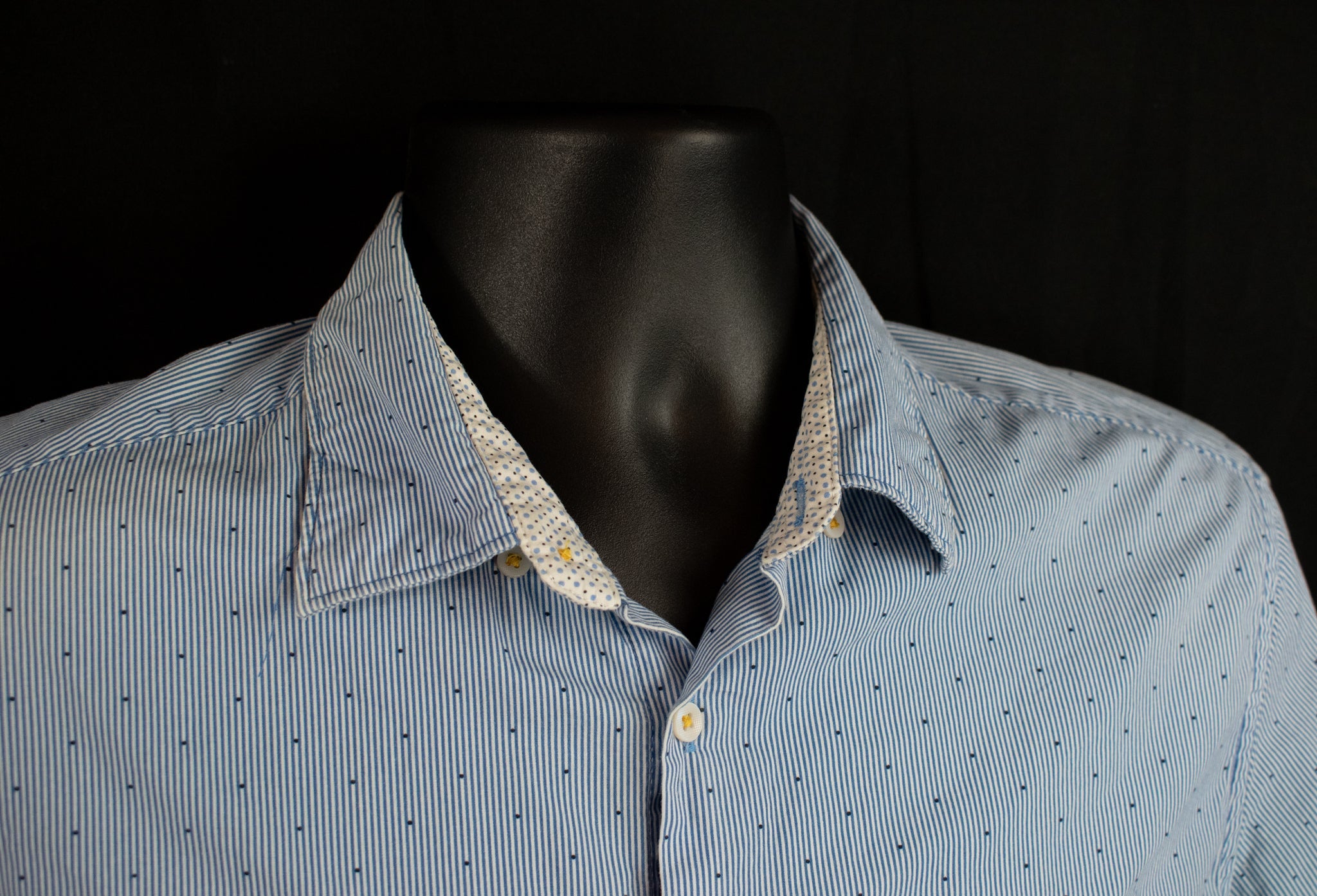 Cactus Man Dress Shirt Short Sleeve Mens Slim Fit Blue Large Button Up Shirt Rickey Singh
