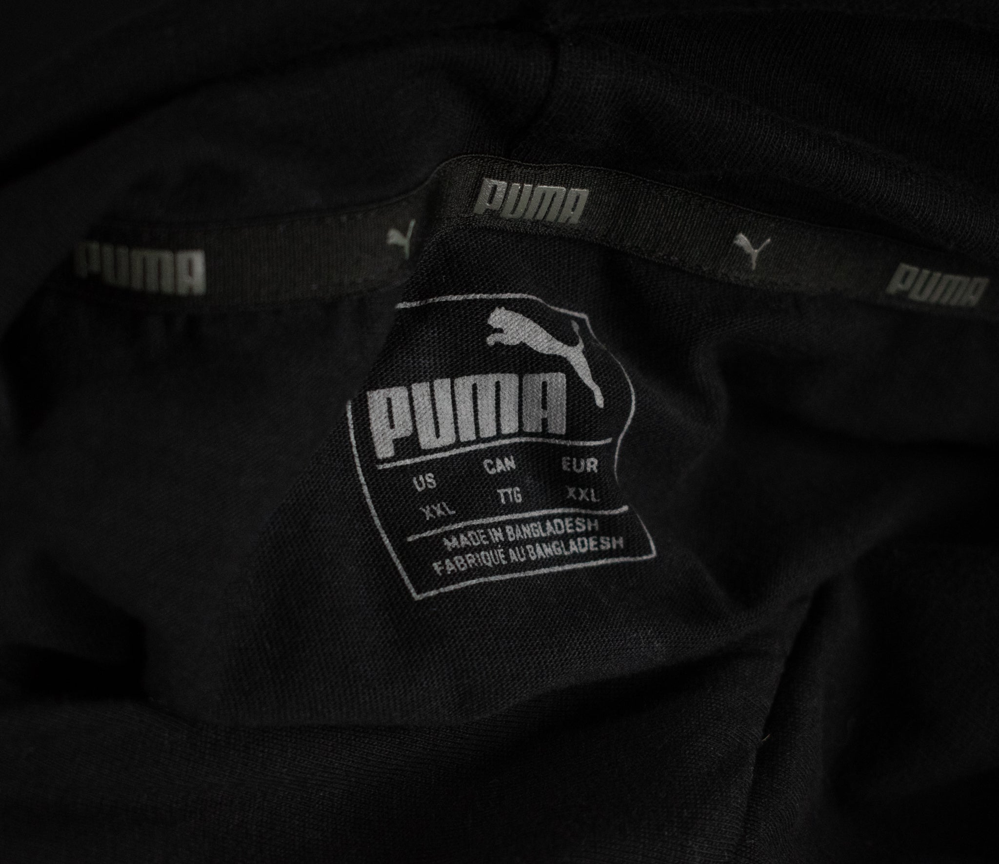 Puma Lightweight Hoodie Shirt Black White Adult XL Long Sleeve Workout Shirt