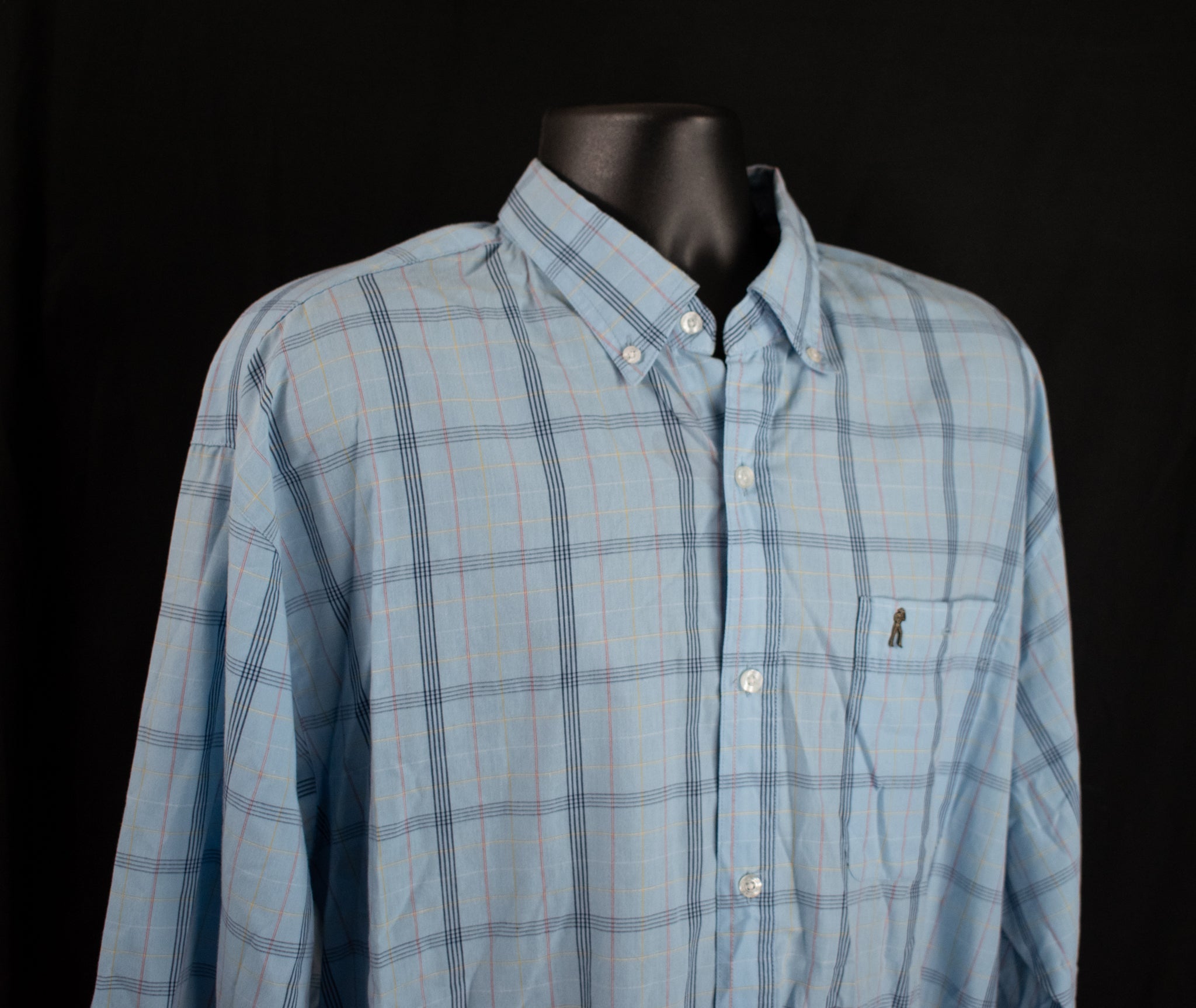 Starr Western Wear X-Large Men Long Sleeve Button Up Collar Blue Shirt Adult Western Dress Up XL