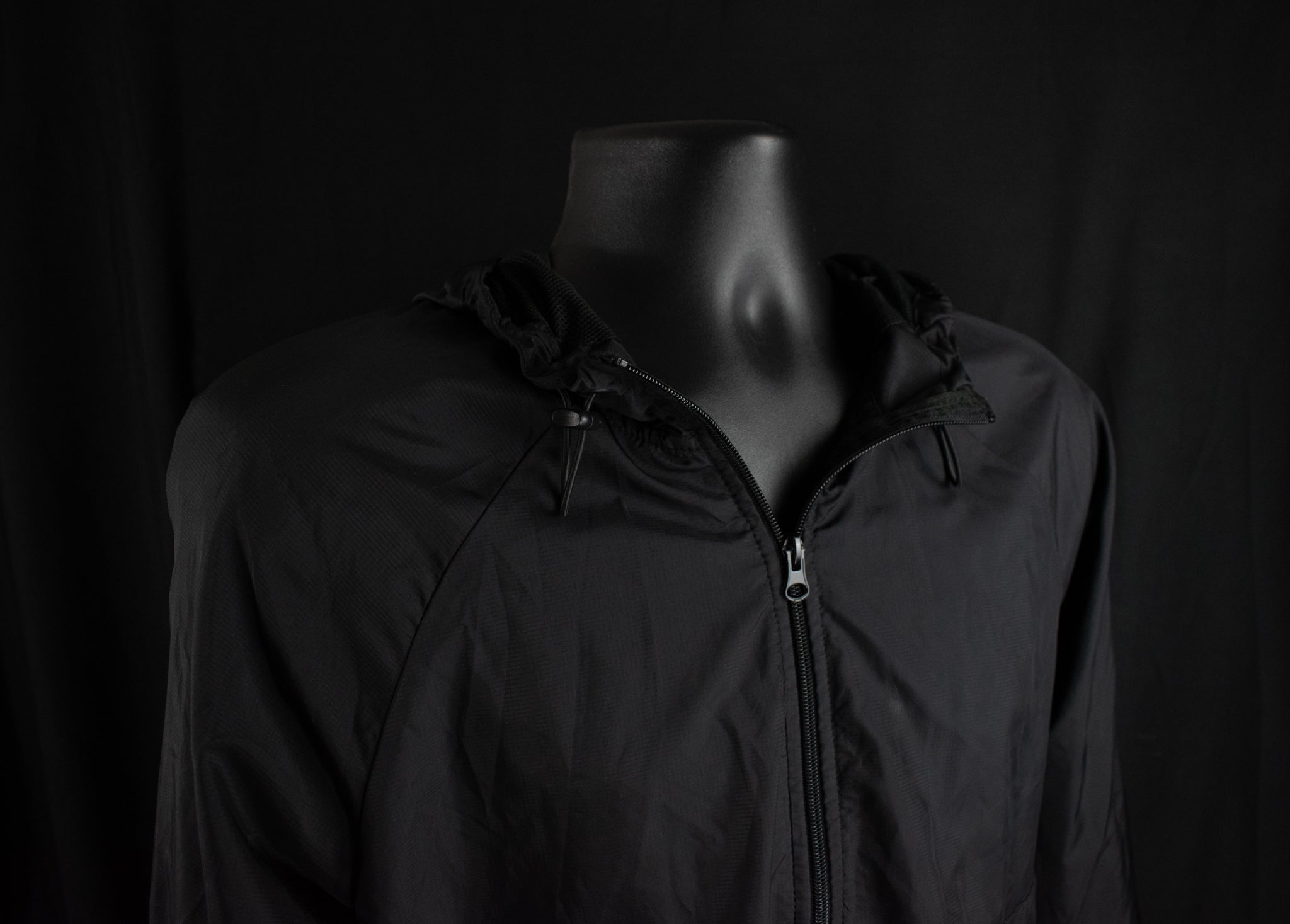 Russell Mens Sweatshirt Black Hoodie Windbreaker Zip Up Fitness Jacket Medium