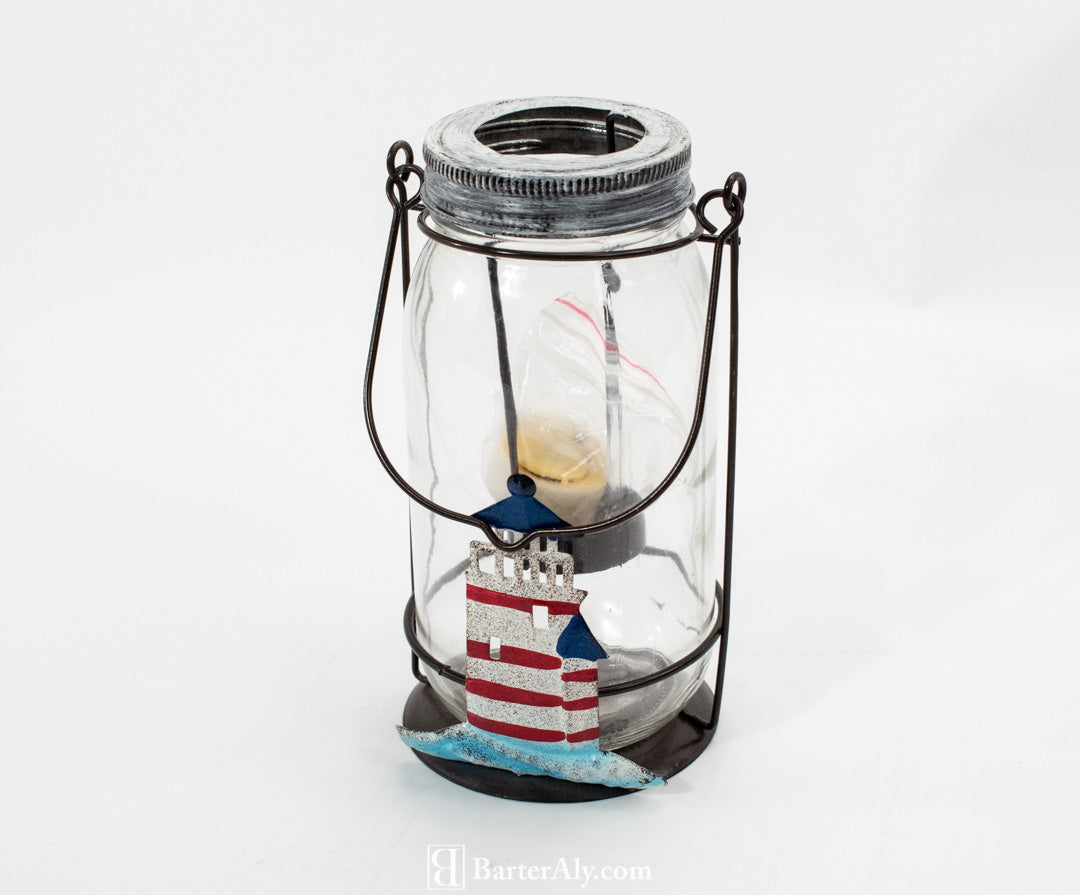 Hanging Candle Jar Unused Lighthouse Home Decor Used
