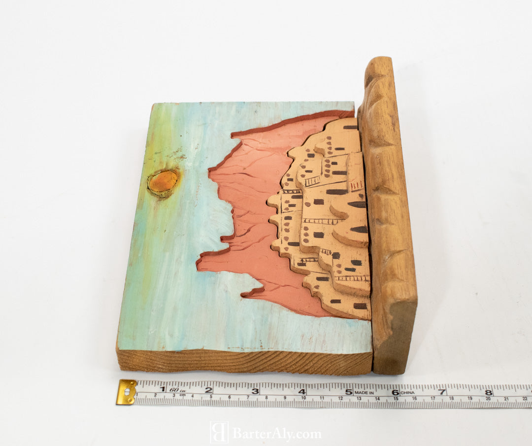 Native American Painted Wood Display Used