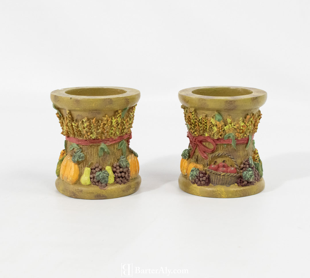 Garden Pumpkin Farm Candle Holder 3 inch Set