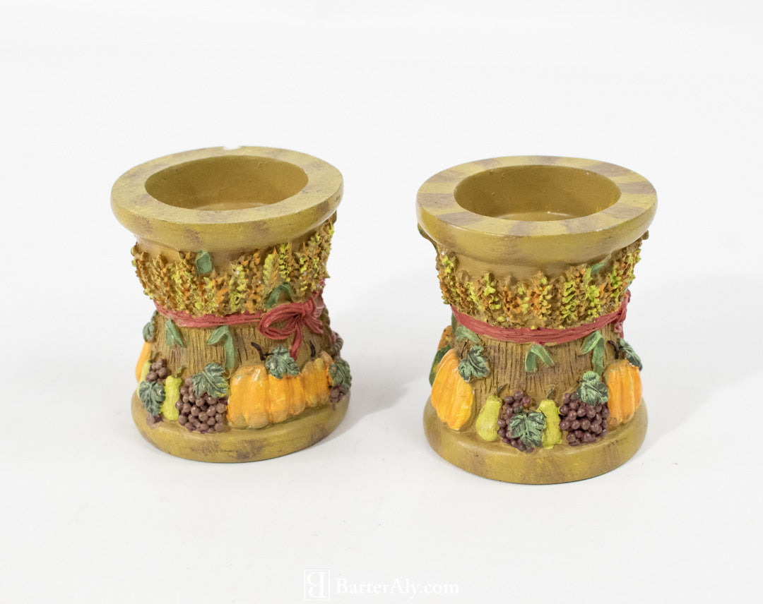 Garden Pumpkin Farm Candle Holder 3 inch Set
