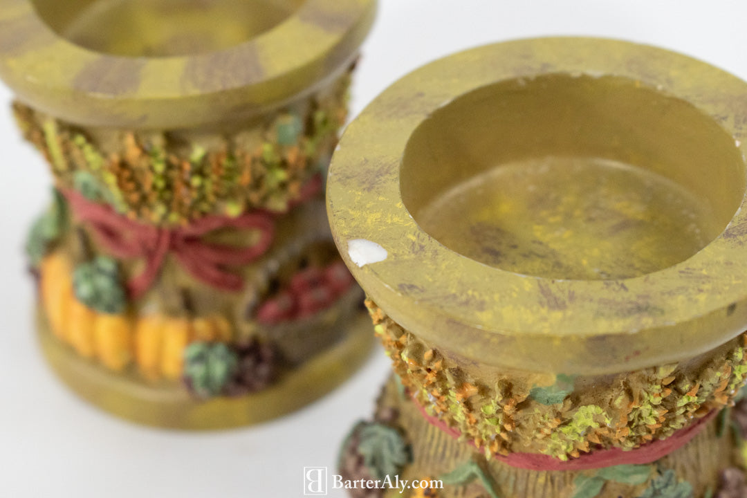 Garden Pumpkin Farm Candle Holder 3 inch Set