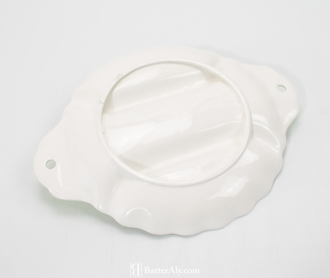 Fish and veggies dinner serving plate appetizers used green