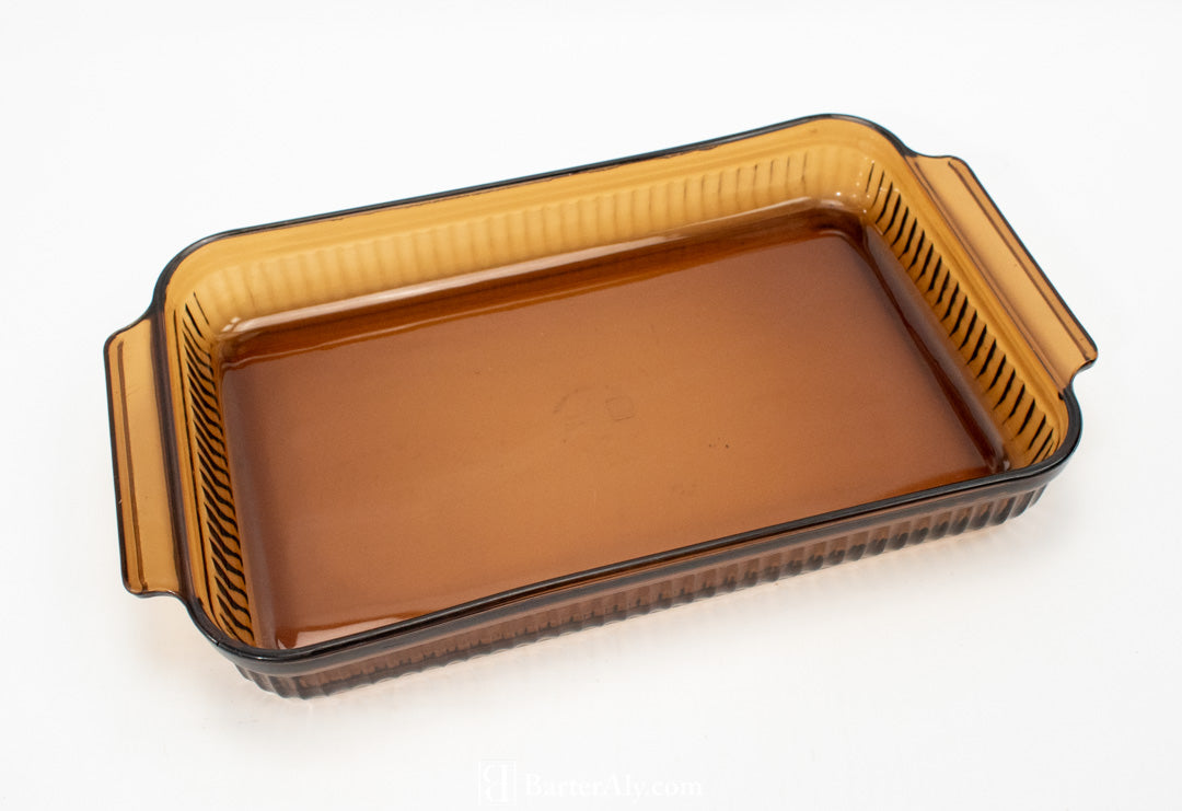 Achor Hocking Cooking Glassware Brown Cooking 9 X 14 - 3 QT Holds