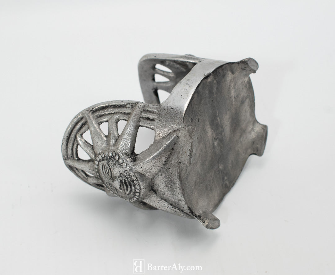 Metal sun candle holder large 4 inch length used