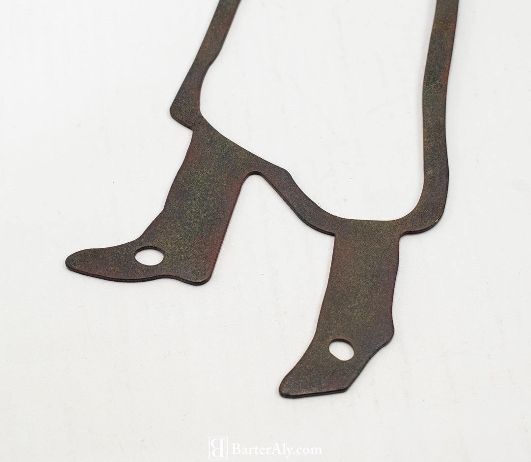 Vine Metal Sign Decorative Serving Male Cutout Wall Hanging Kitchen Used 16in