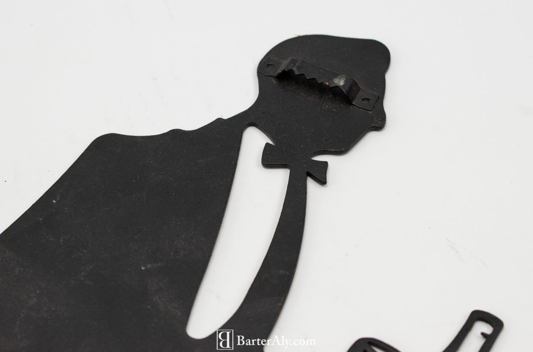 Vine Metal Sign Decorative Serving Male Cutout Wall Hanging Kitchen Used 16in