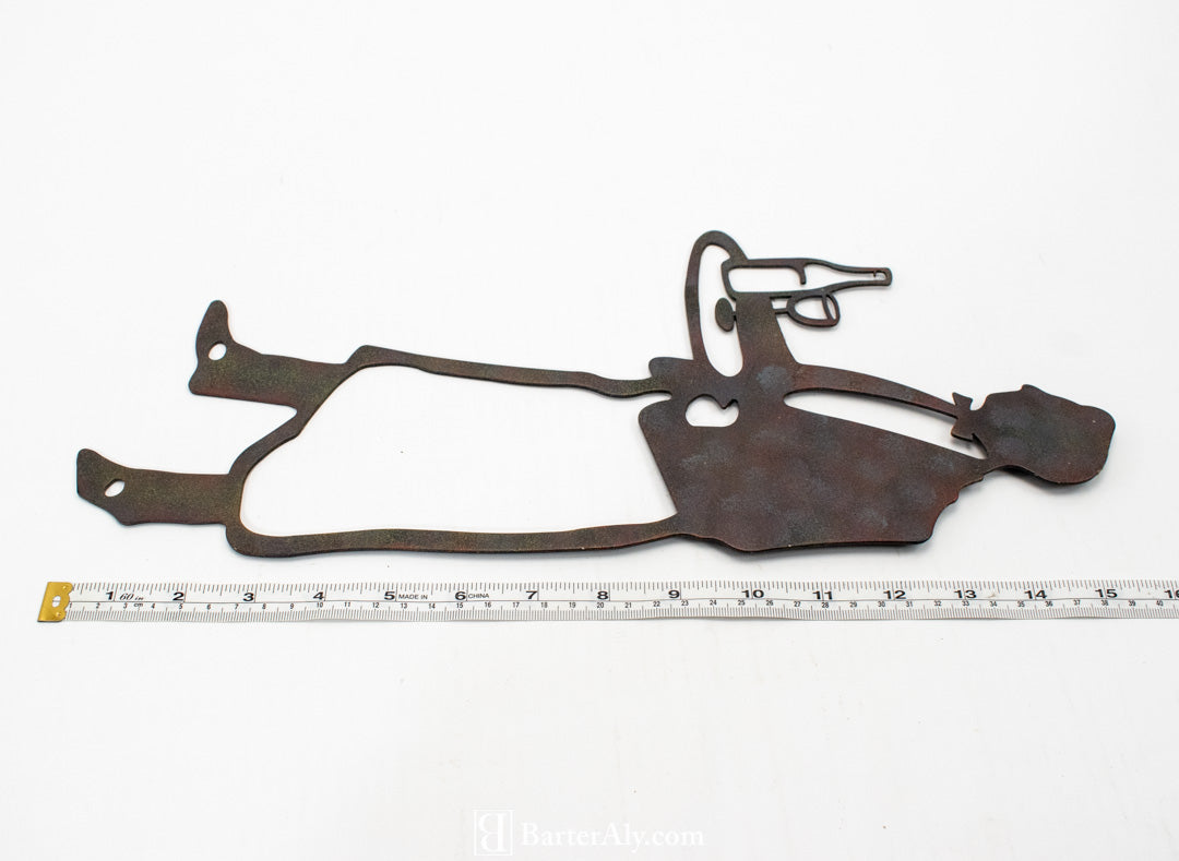 Vine Metal Sign Decorative Serving Male Cutout Wall Hanging Kitchen Used 16in