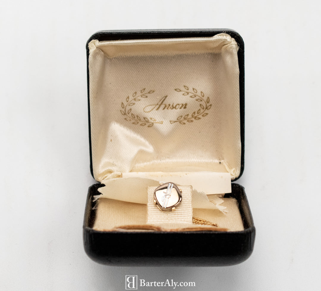 Mens Vintage Cufflinks and Tuxedo Studs Used Black Box