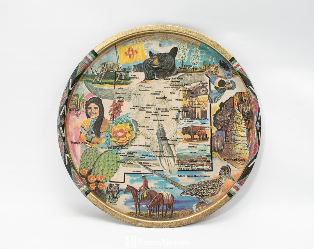 New Mexico Collectible Tin Plate Native American Wall Decorative