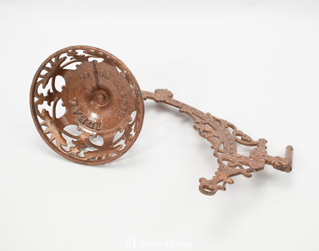 Vintage Oil Lamp Holder Swing Wall Mount Victorian Cast Iron Stover MFG Co