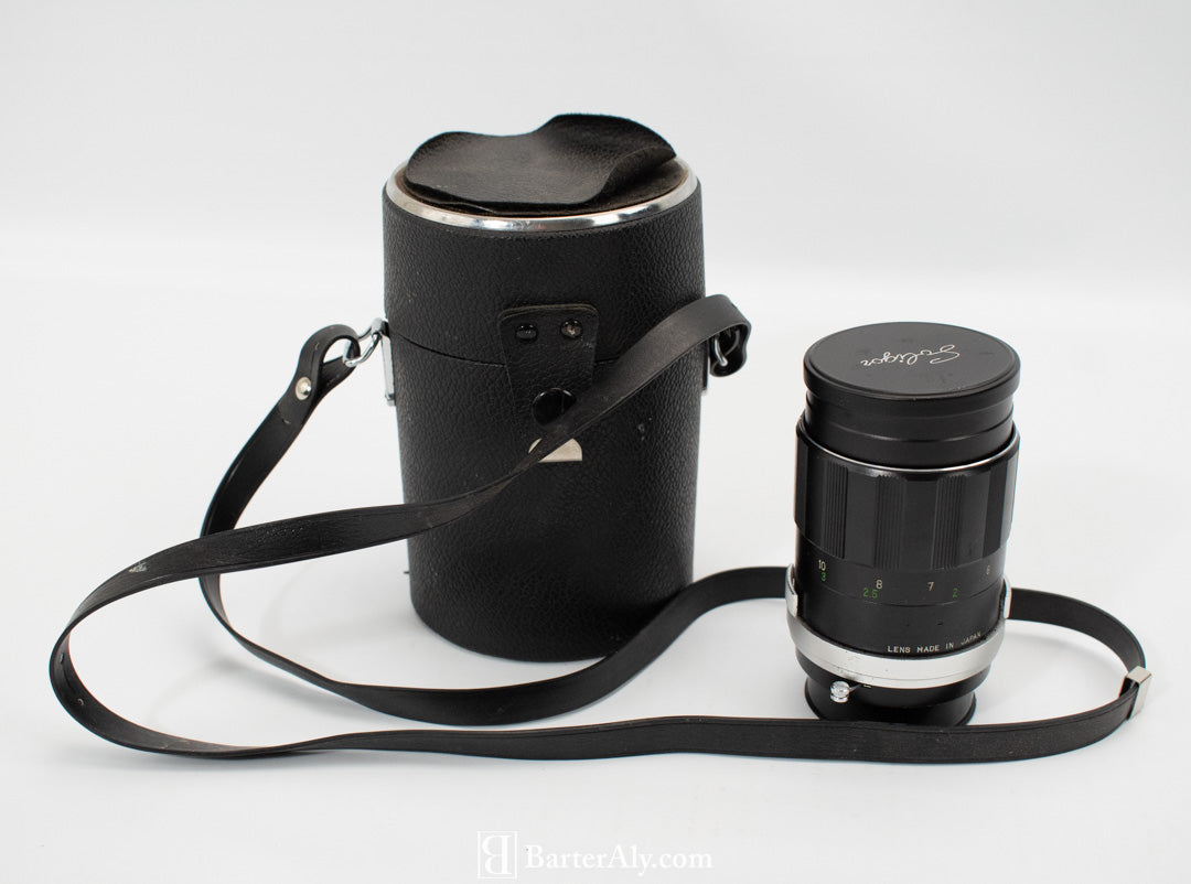 Vintage Soligor Camera Lenz F 135 MM Japanese No. 680665 Black with Case Used