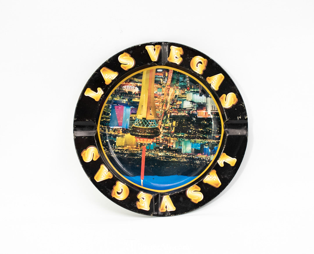Las Vegas Metal Ash tray used Reno Nevada 5 1/2