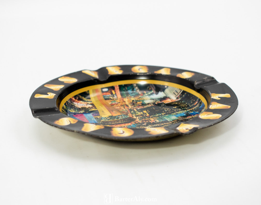 Las Vegas Metal Ash tray used Reno Nevada 5 1/2
