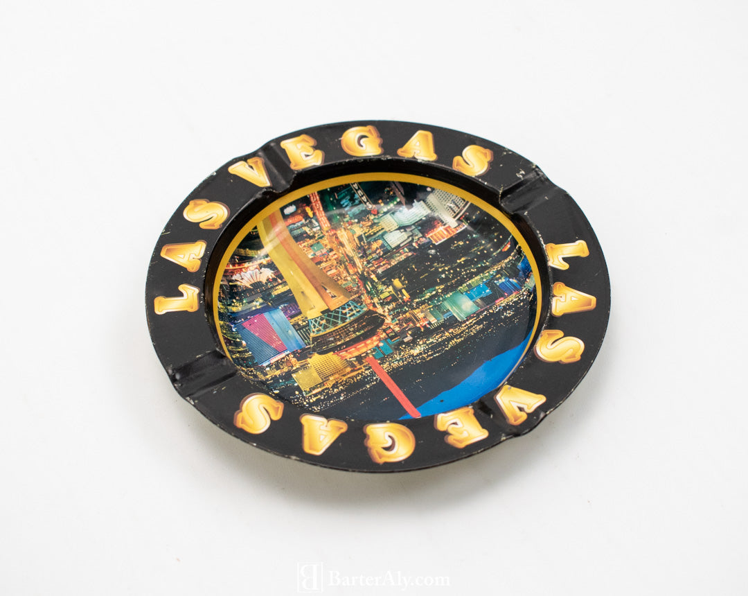 Las Vegas Metal Ash tray used Reno Nevada 5 1/2
