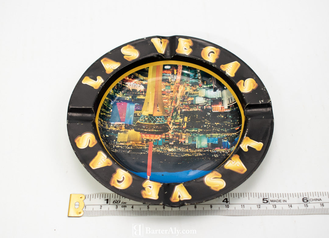 Las Vegas Metal Ash tray used Reno Nevada 5 1/2