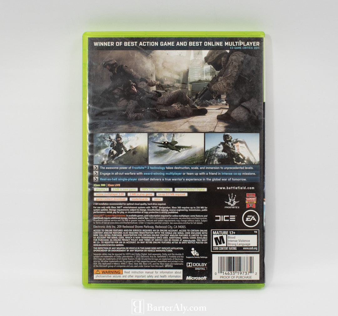 Xbox 360 Video Game Battle Field 3 USED (Disc 1 & 2)
