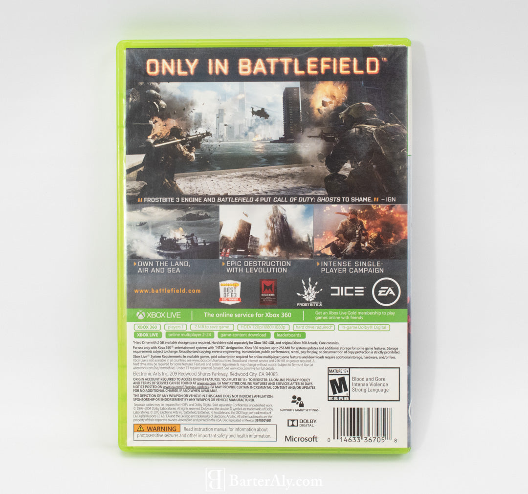 Xbox 360 Video Game Battle Field Bad Company 4 EA Games Disc 1 & 2