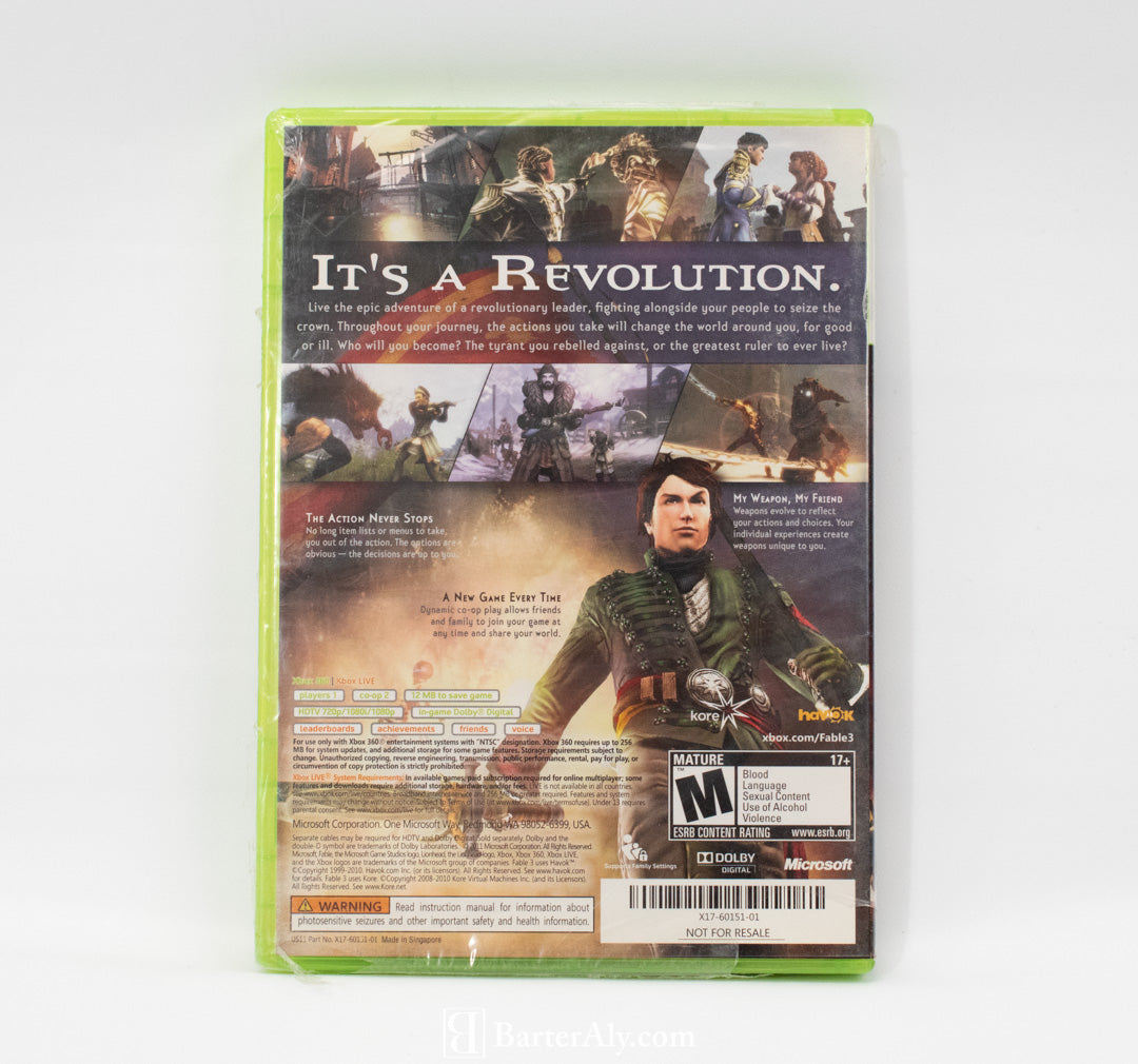 Xbox 360 Video Game Fable 3 Game USED Not for Resale
