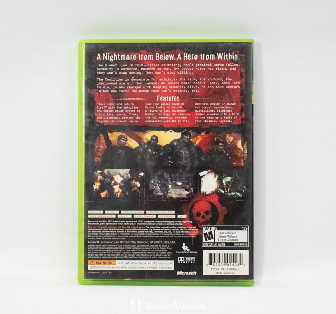 Xbox 360 Video Game Gears of war Used Microsoft