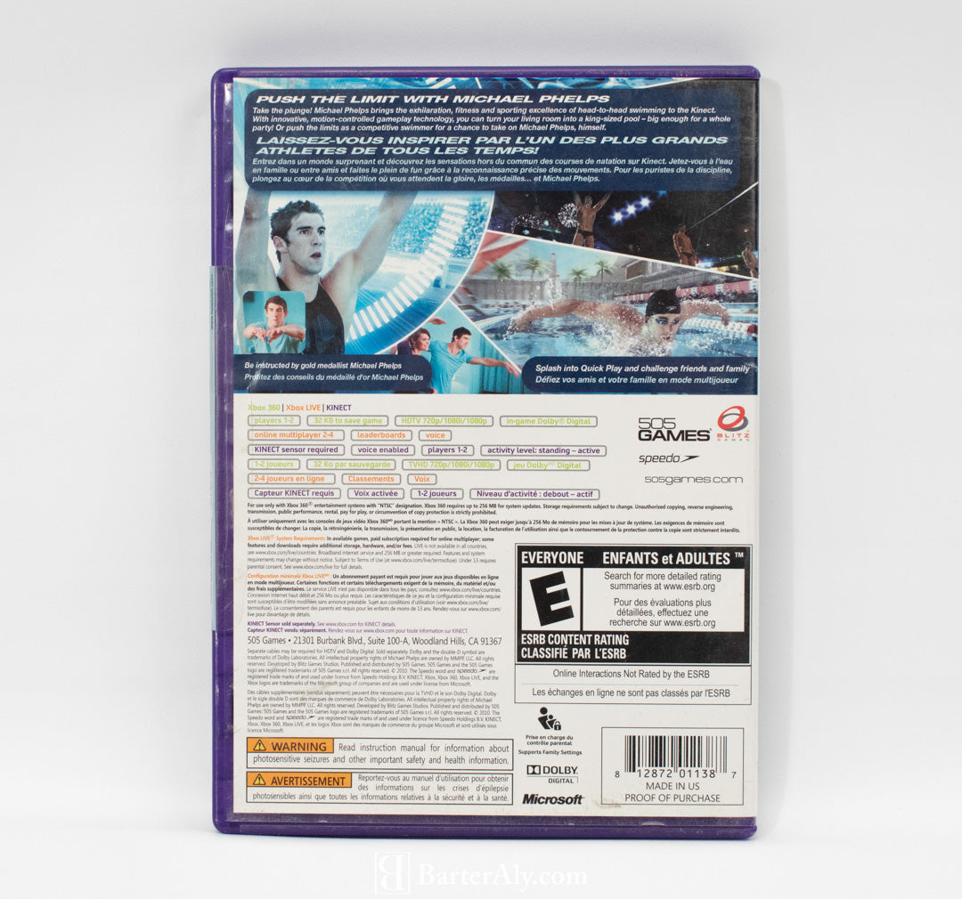 Xbox 360 Video Game Michael Phelps Push the limit USED
