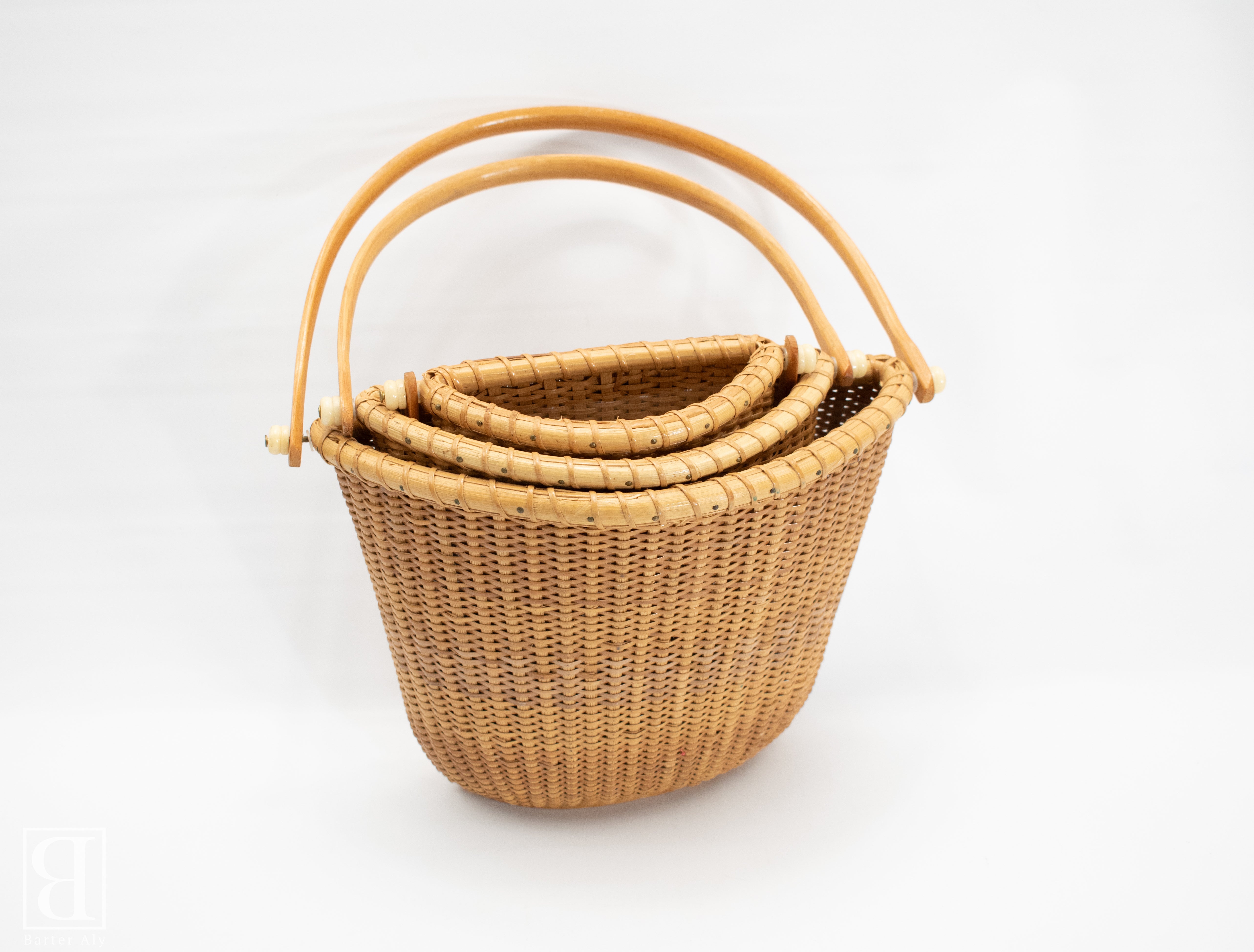 Wicker Basket Vintage Carry Home Decor Set Wicker basket Set of 3 Used