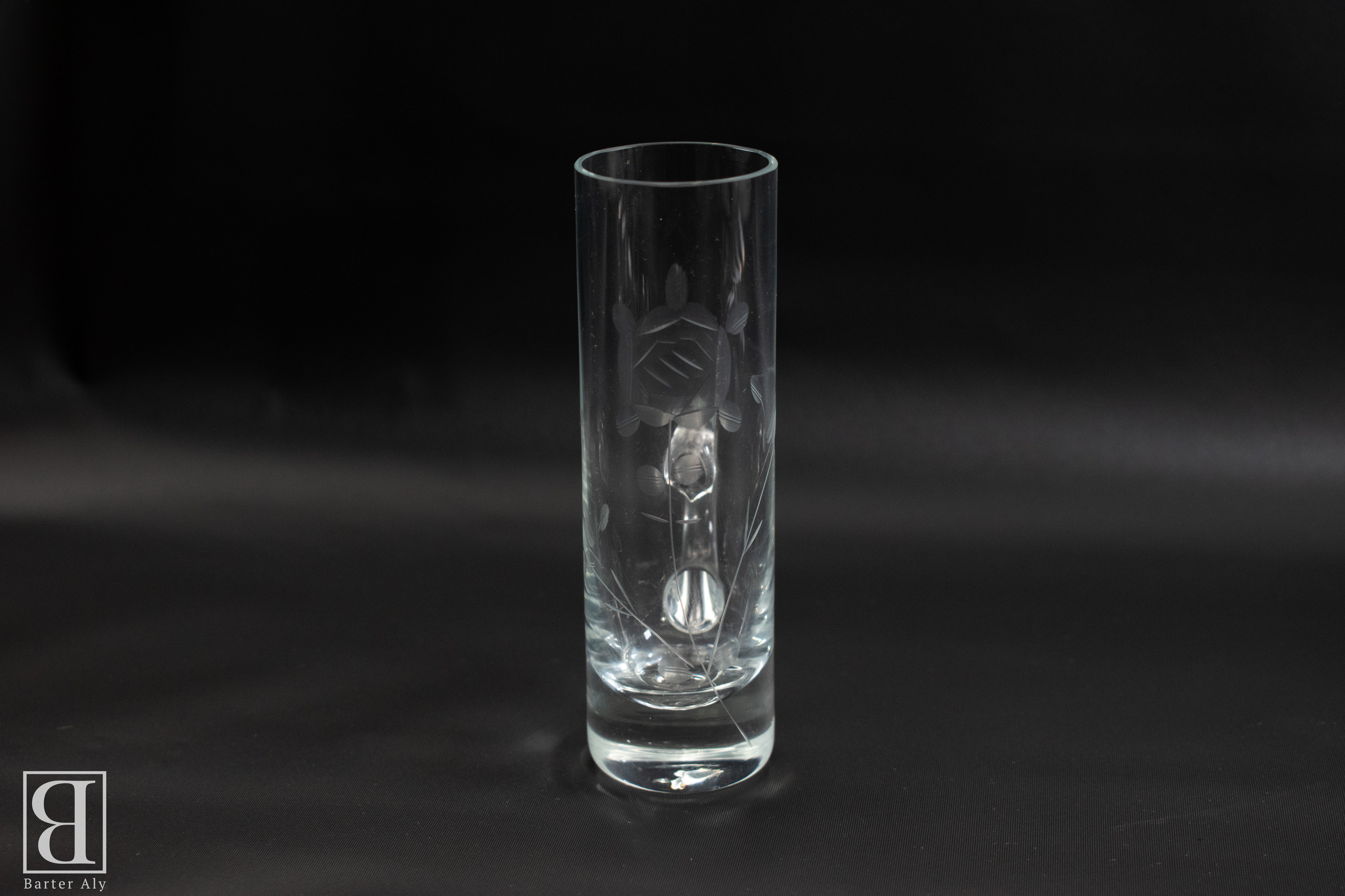 Crystal Rose Glass Shot Glasses Poland Made Set of 5 Used Vintage Drink Ware