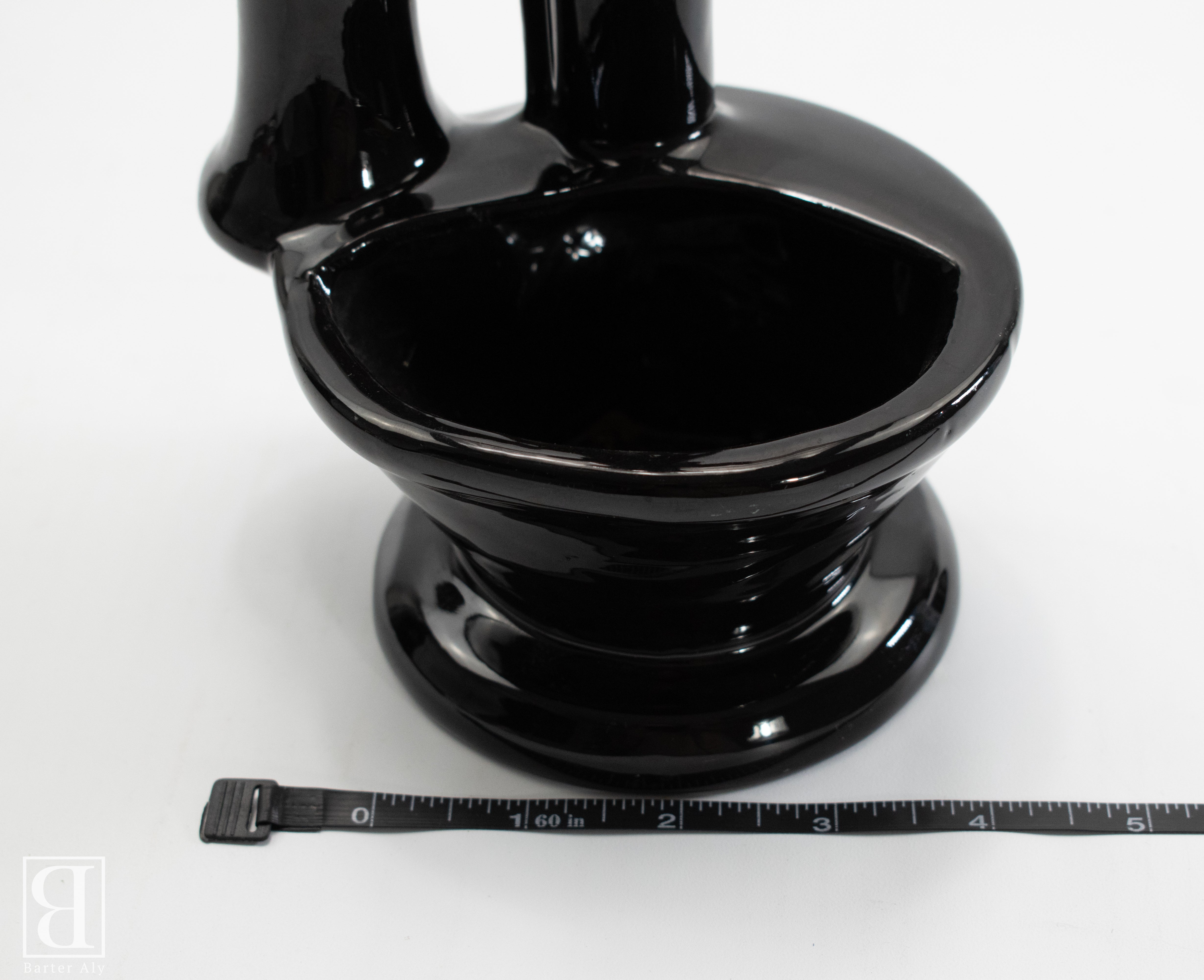 Vintage Phone Display Small pot 9 inch USED CHIPPED Flower Pot Black