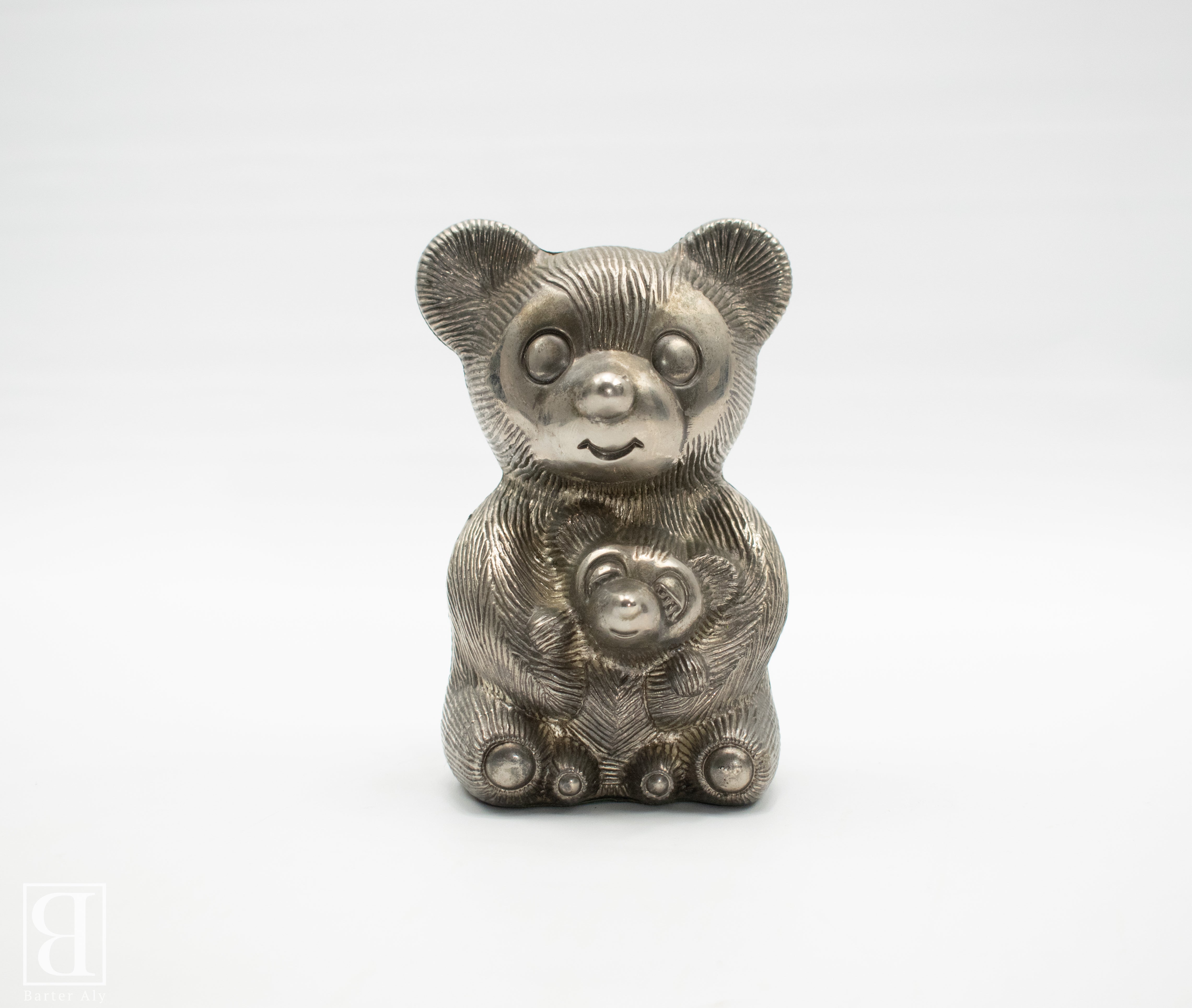 Vintage Metal Teddy Bear Bank Small 5 inch used