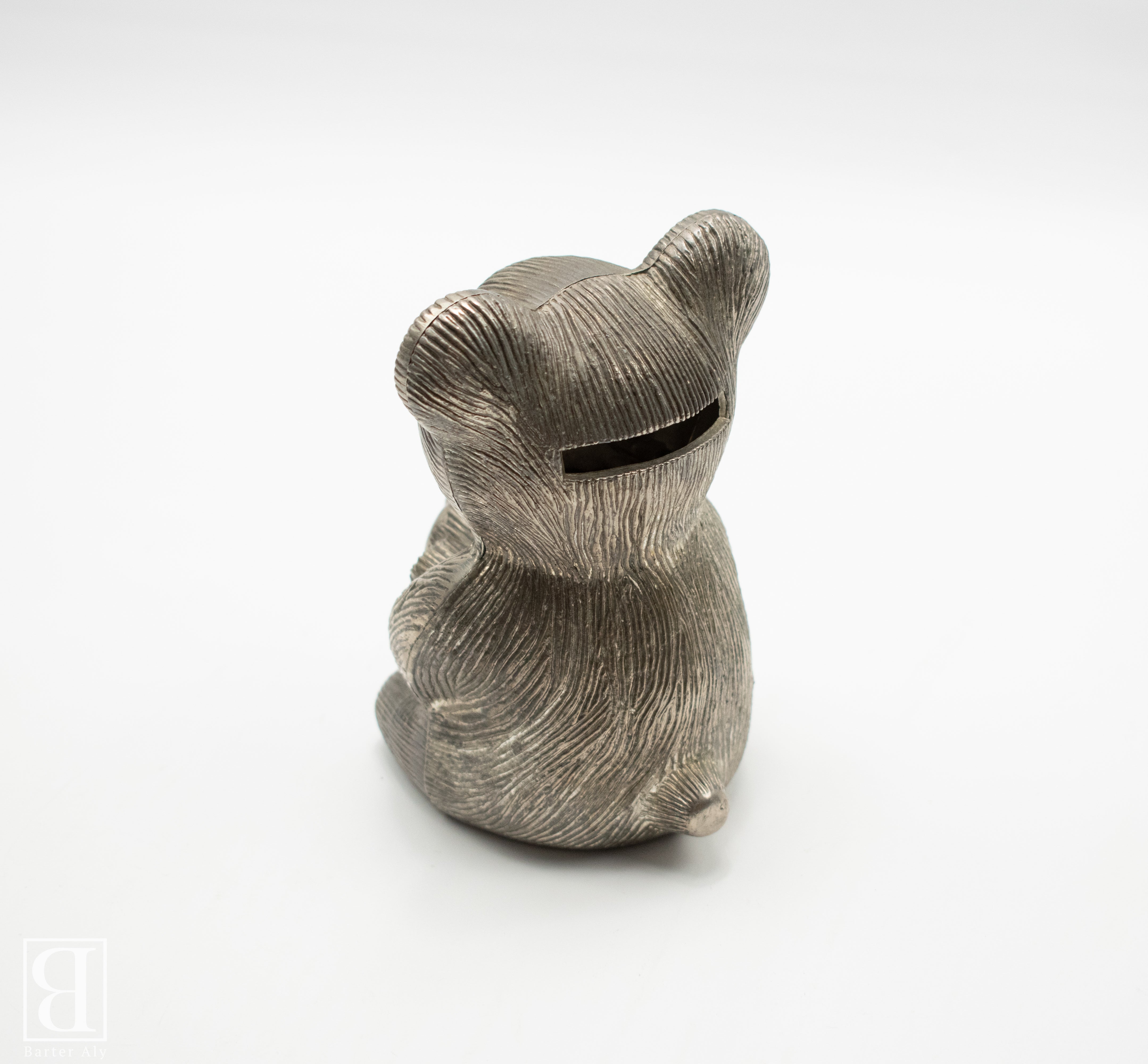 Vintage Metal Teddy Bear Bank Small 5 inch used
