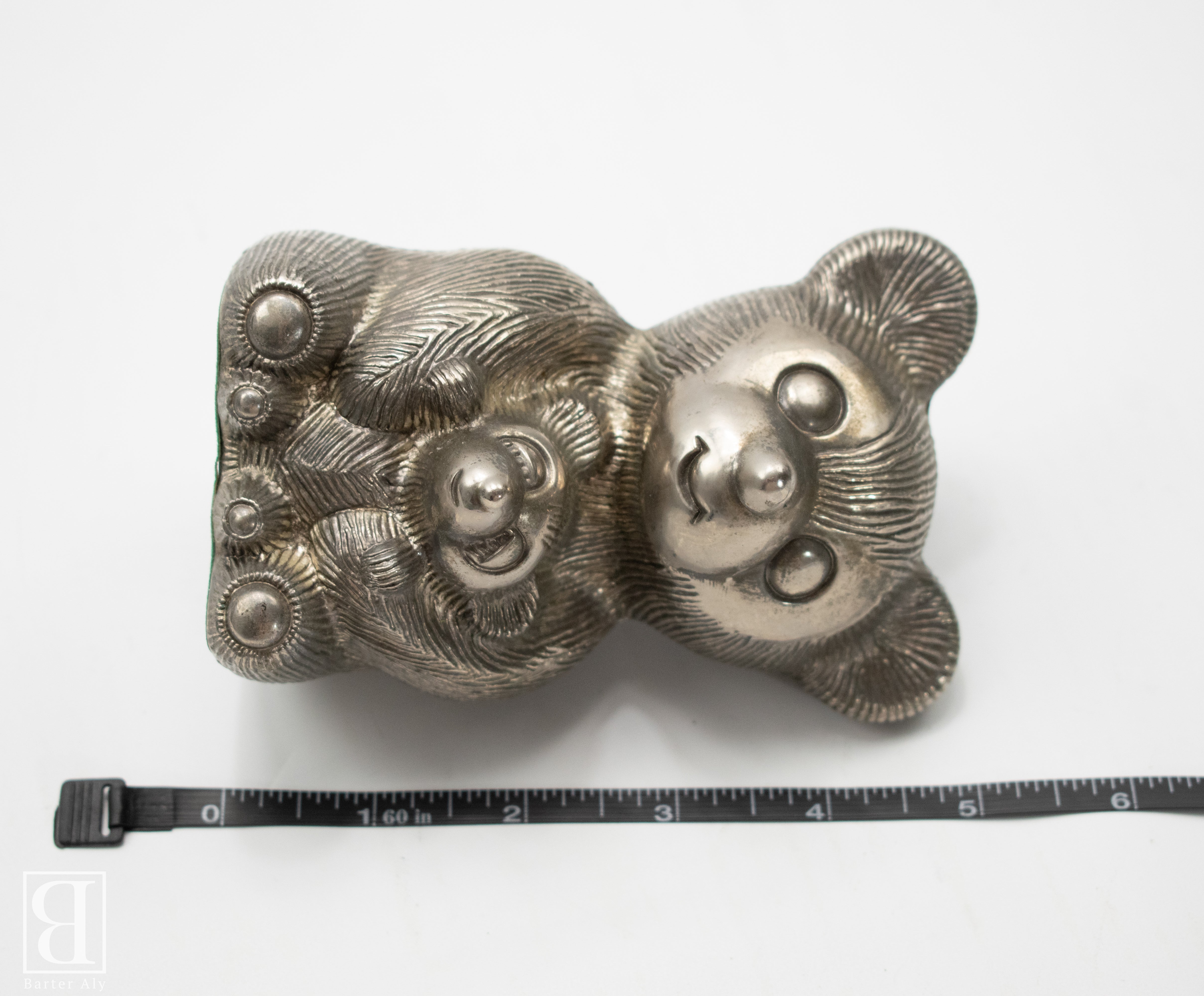 Vintage Metal Teddy Bear Bank Small 5 inch used