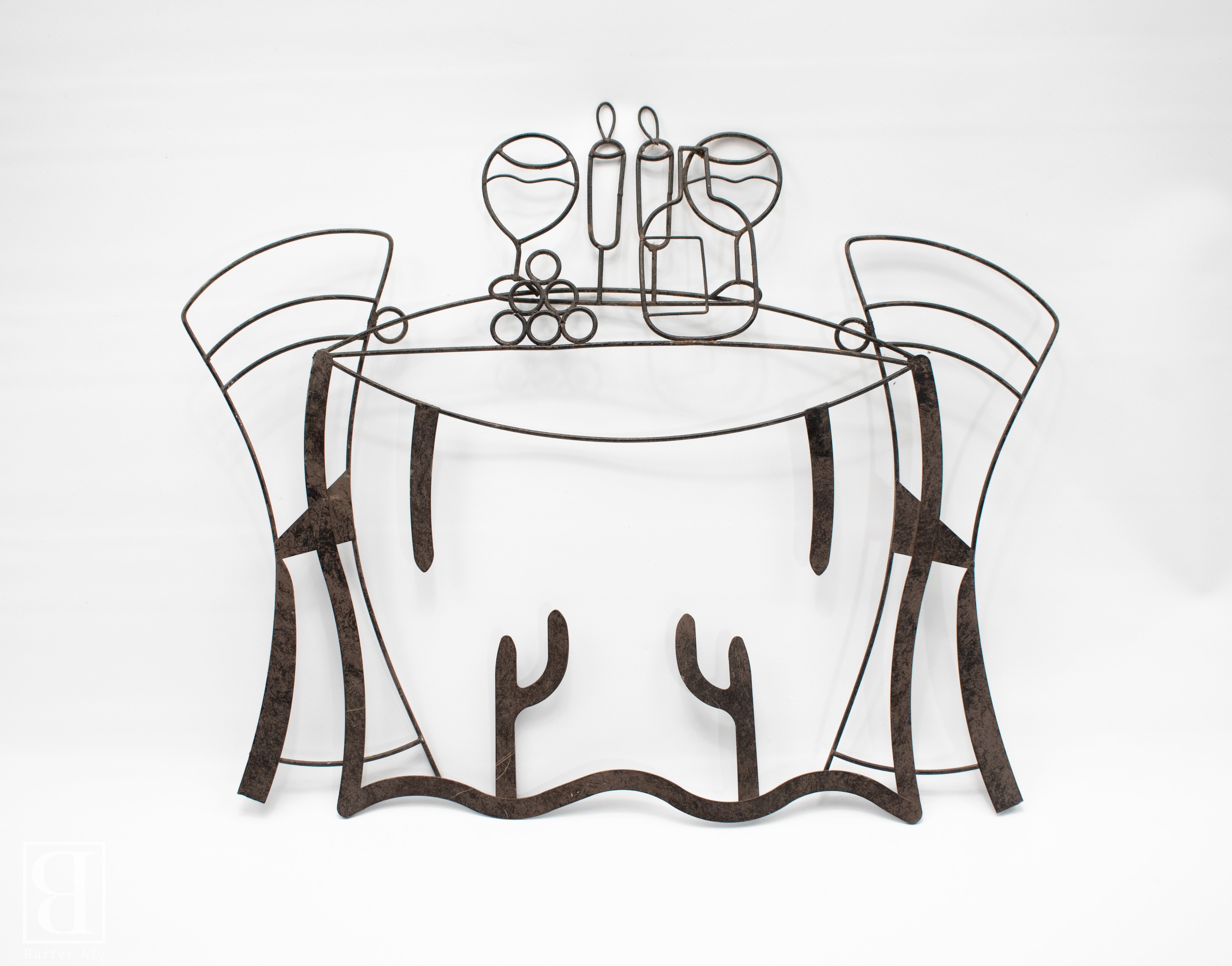 Metal Wine and Dinner Table Kitchen Decorative Sign Used Set of 2 3D Wall Art