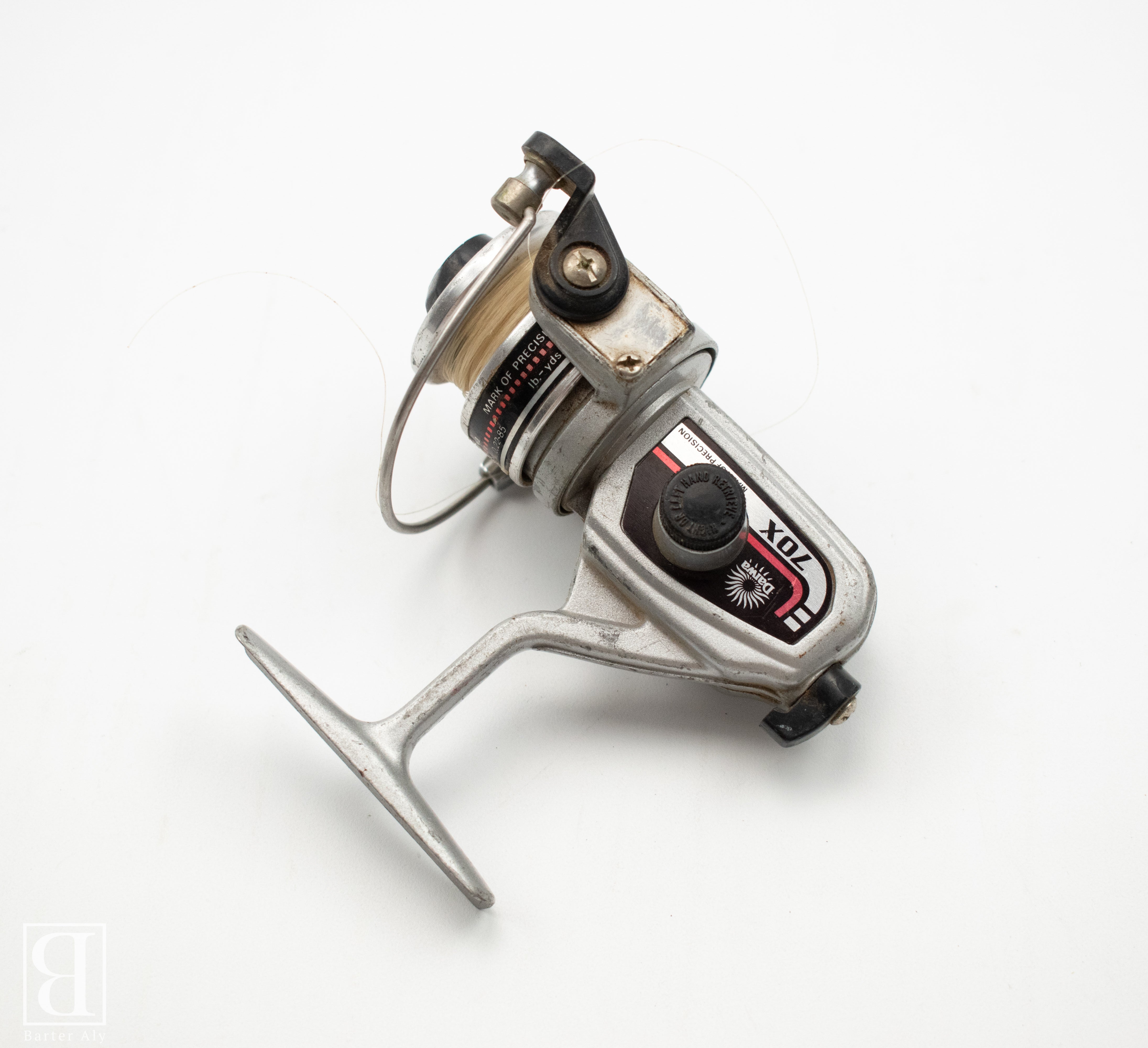 Fishing Reel Vintage Used 4inch Silver DAIWA 70X SPINNING REEL MADE IN JAPAN