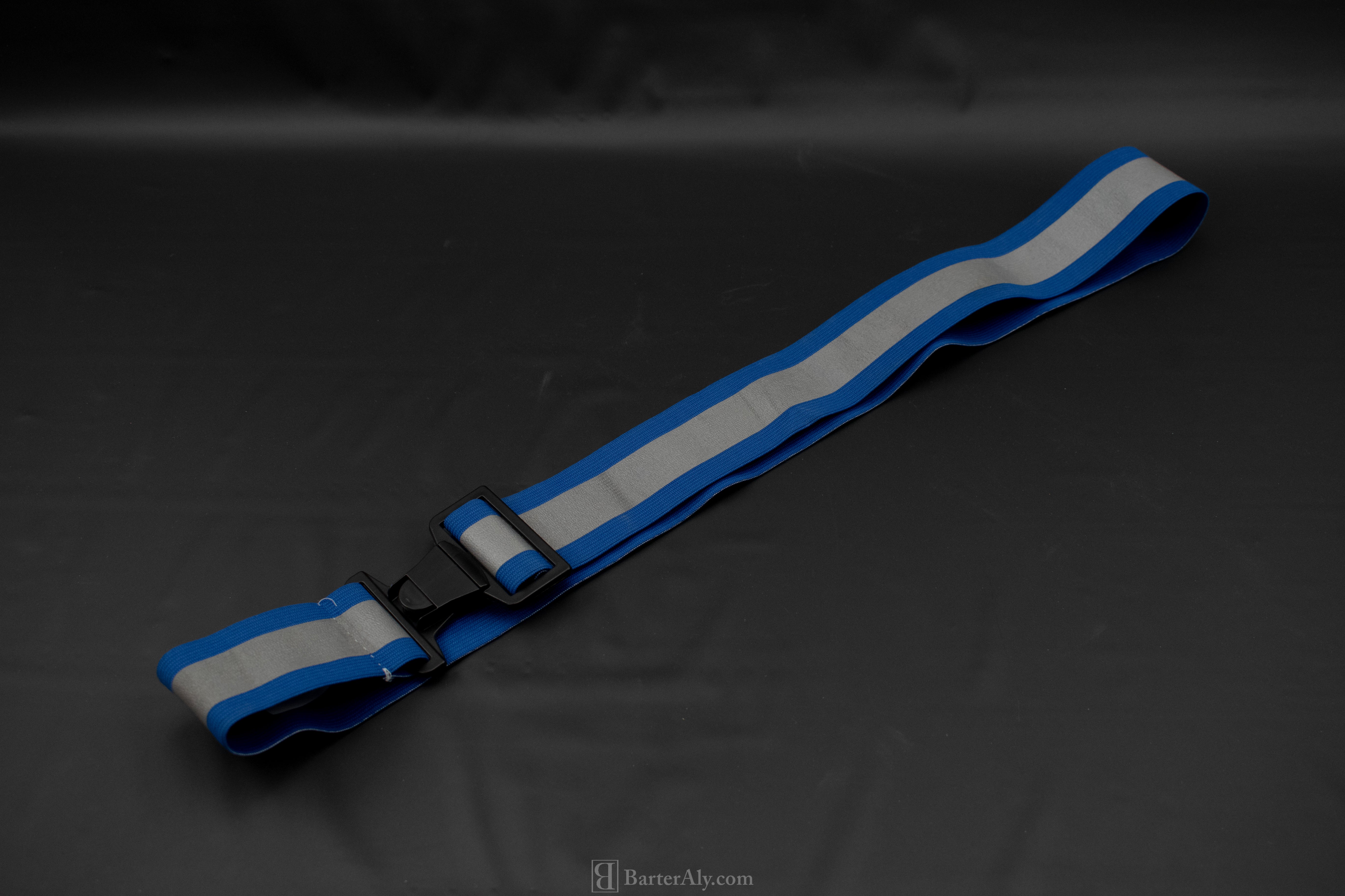 Re Flex Blue Safety Belt Blue Reflective Workout PT Stretch Fit Used Belt