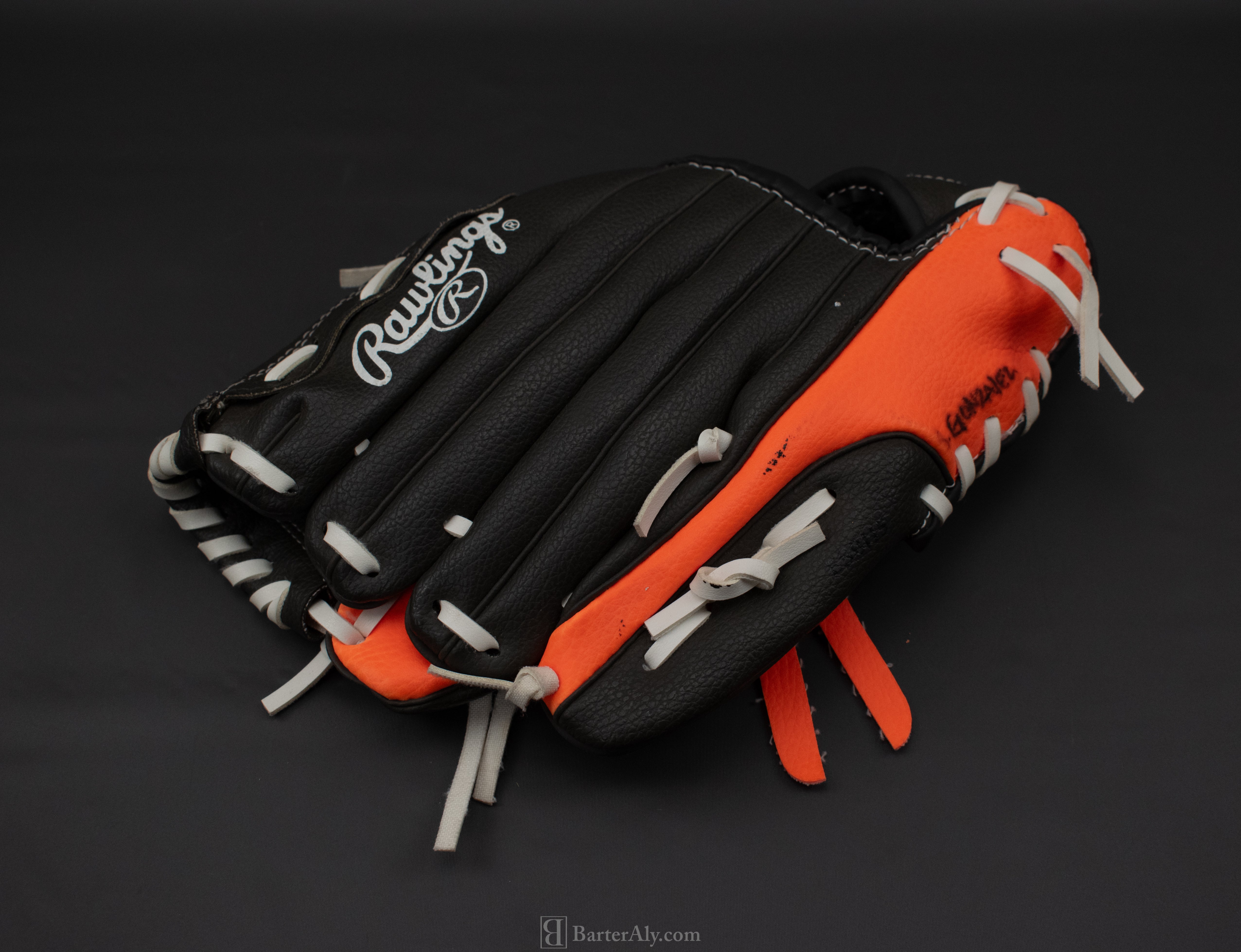 Rawlings Right Hand Baseball Glove Kids PL95DSO Black and Orange ESBH5 10in