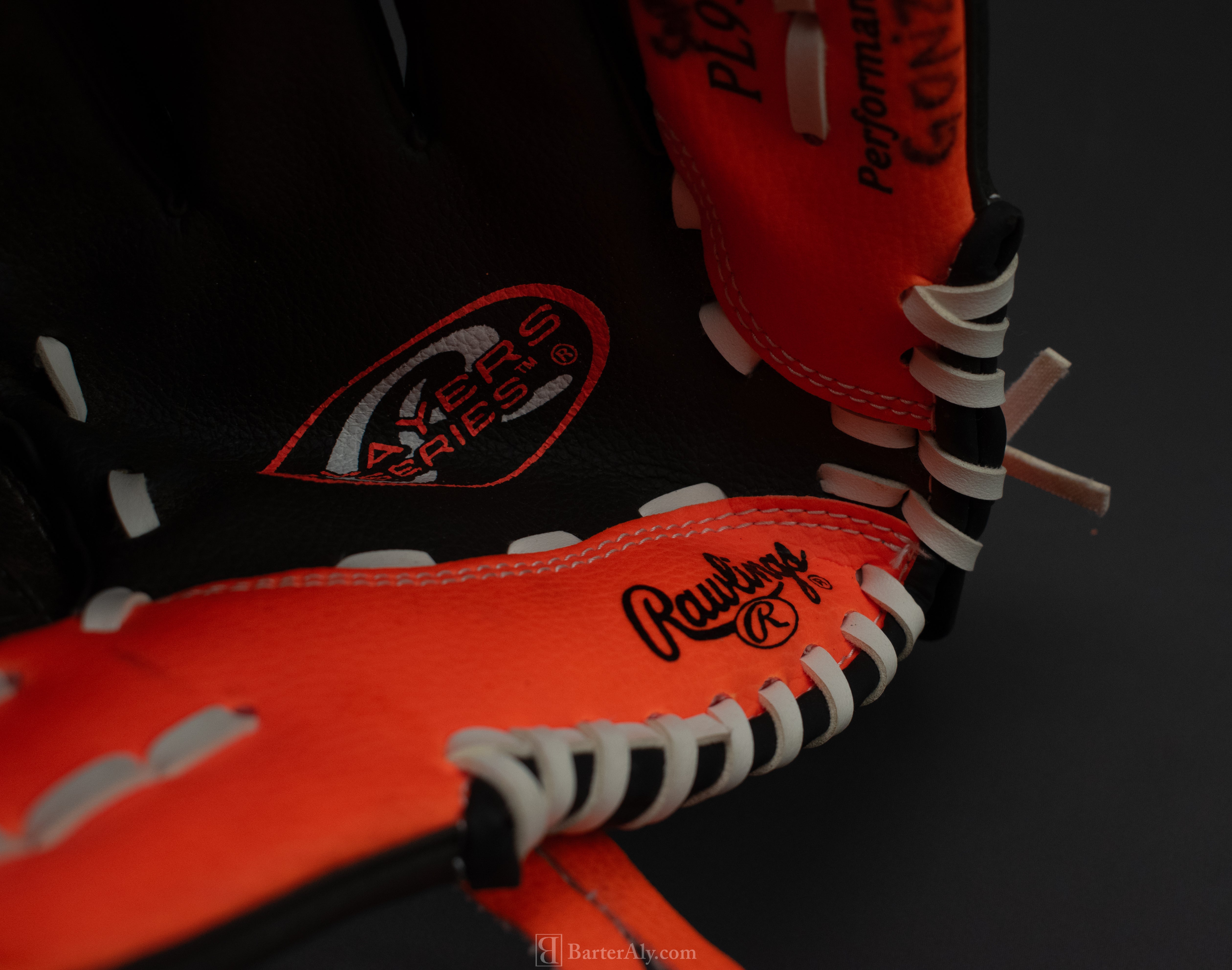 Rawlings Right Hand Baseball Glove Kids PL95DSO Black and Orange ESBH5 10in