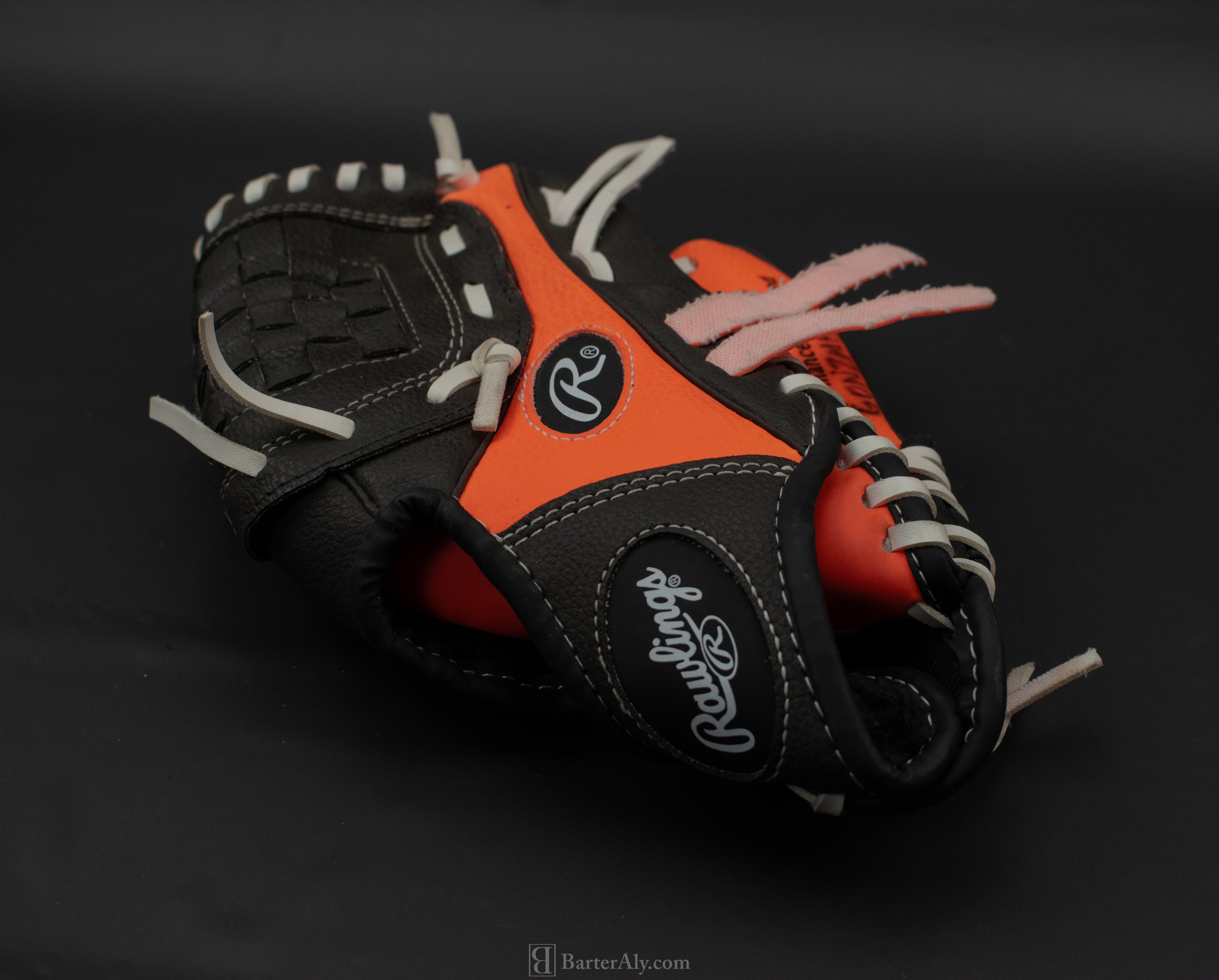 Rawlings Right Hand Baseball Glove Kids PL95DSO Black and Orange ESBH5 10in
