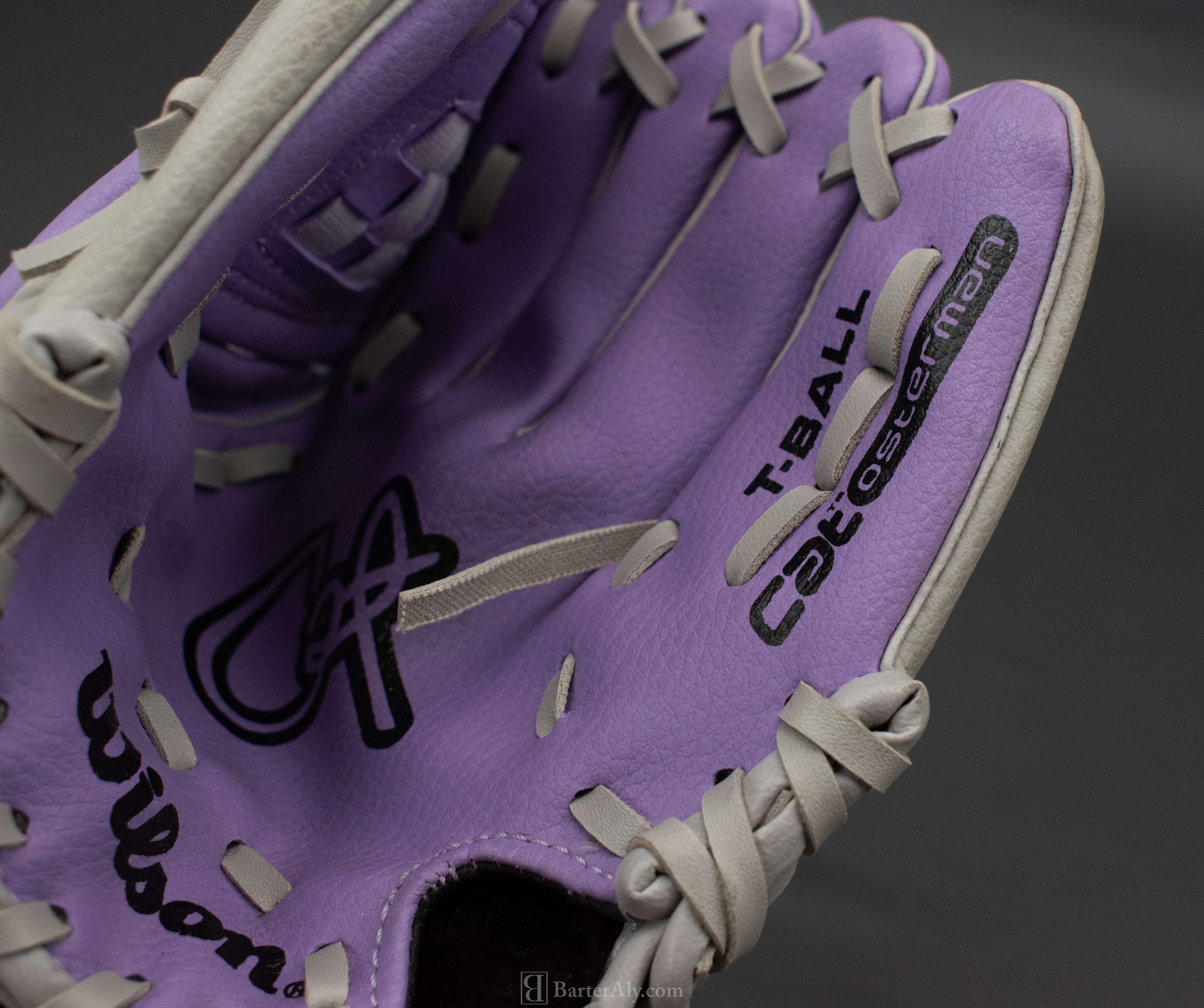 Wilson Baseball Glove T-Ball Right Hand Purple Girls Glove CAT Osterman 9in