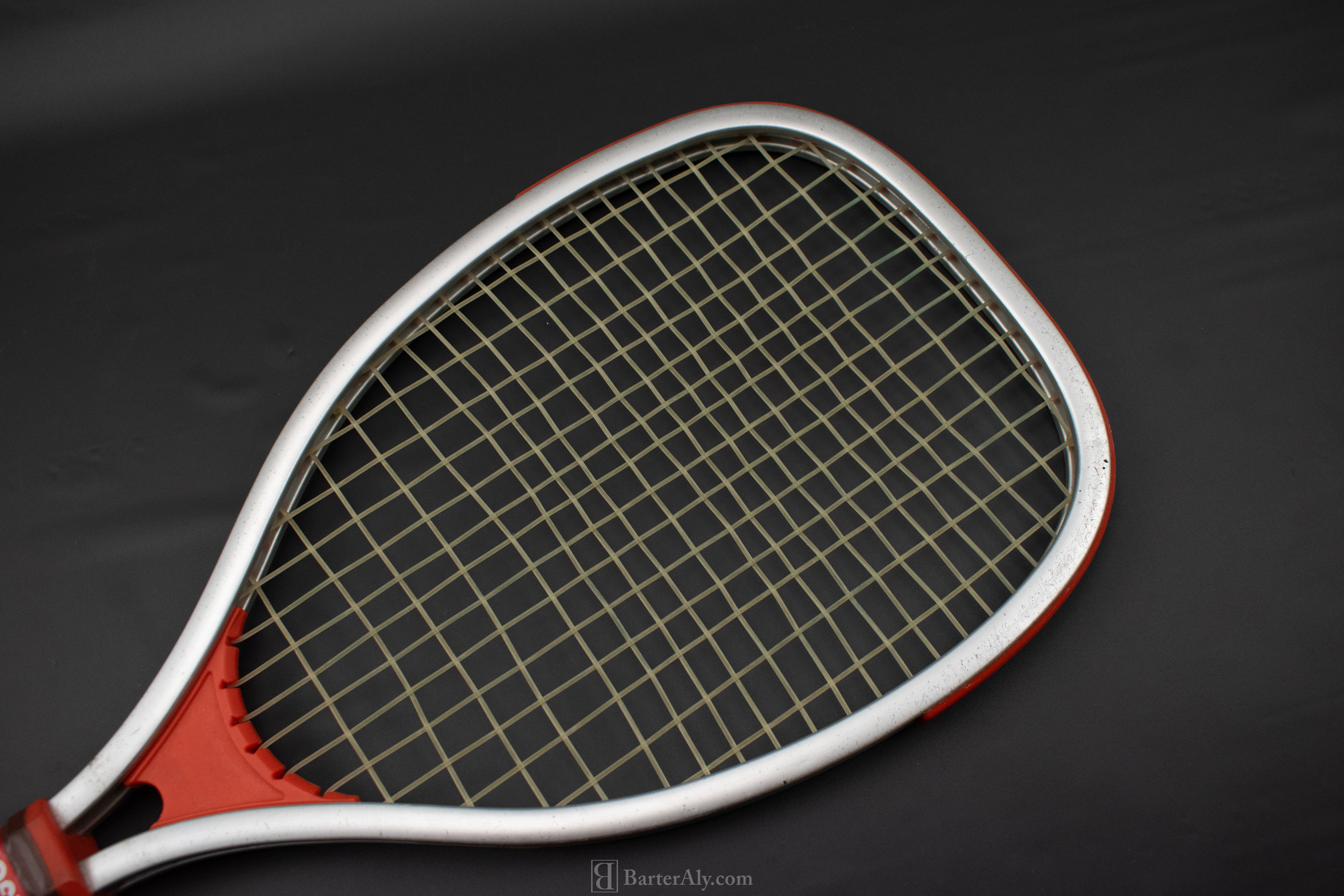 Vintage Ektelon Racketball Racket Raquette With Sleeve Used Soft Grip Orange 8.3
