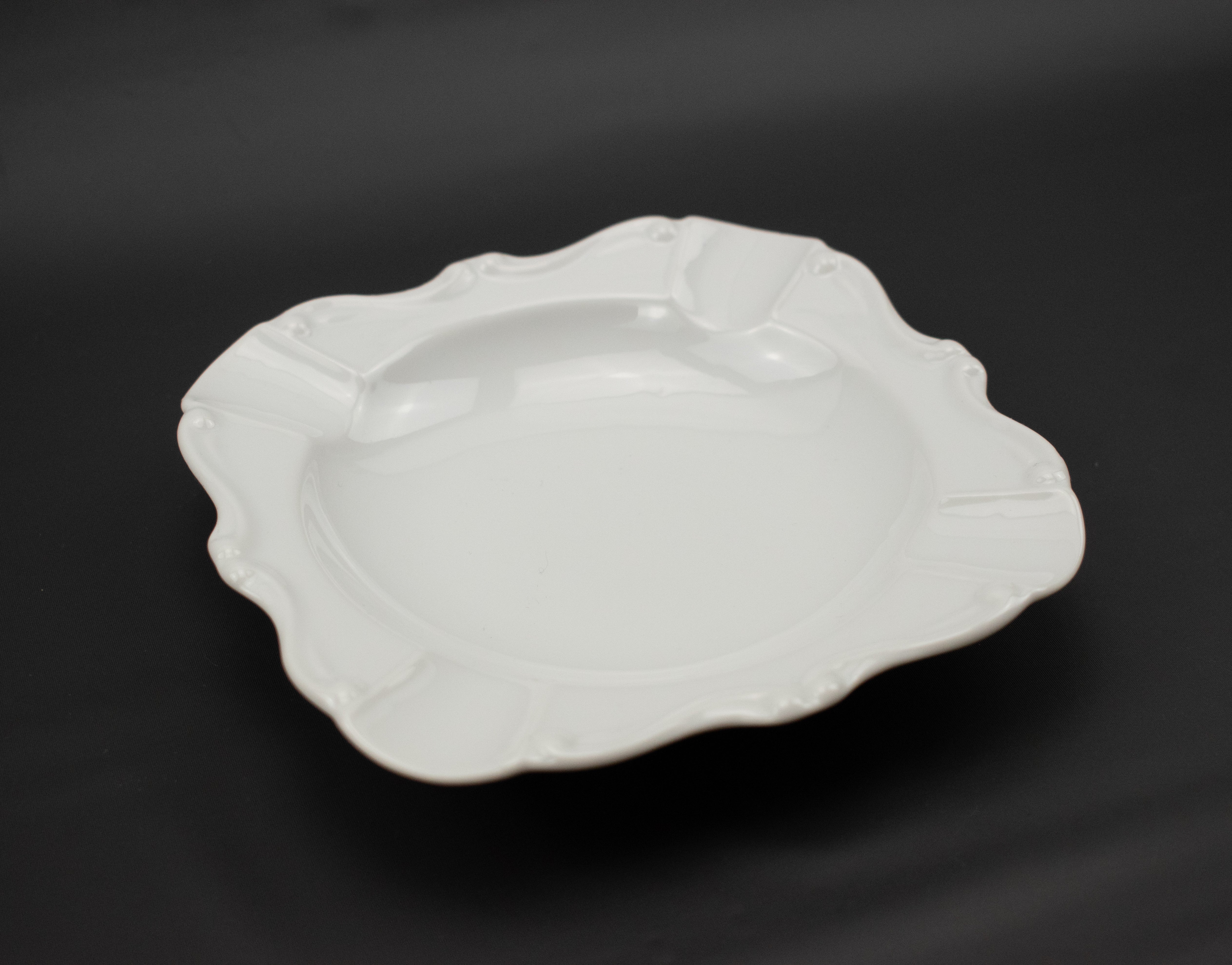 Japanese Milk Glass Ashtray Rare Plate JAPAN Used Vintage White 6inch
