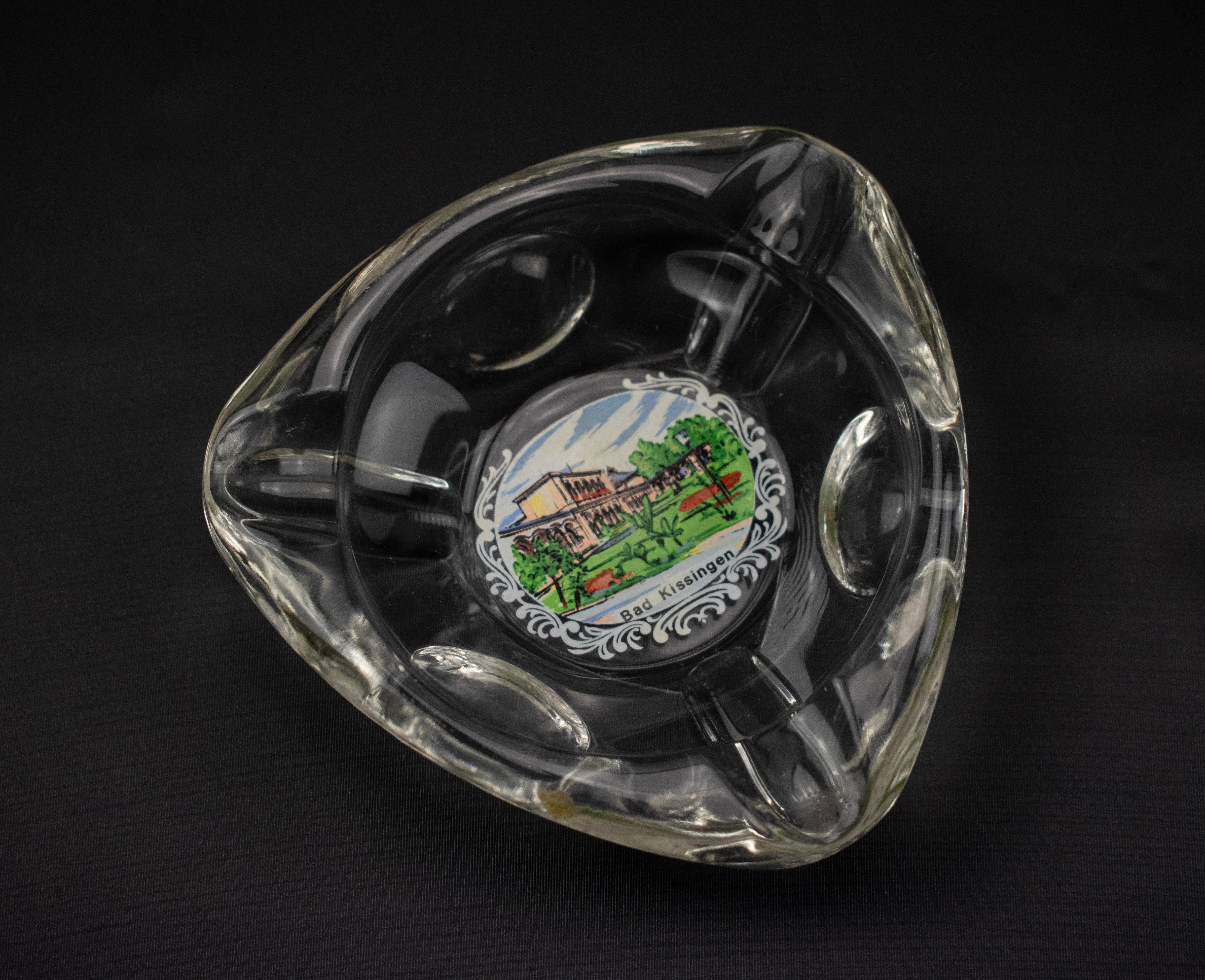 Ashtray Bad Kissingen Ashtray Clear Glass 4 inch Used