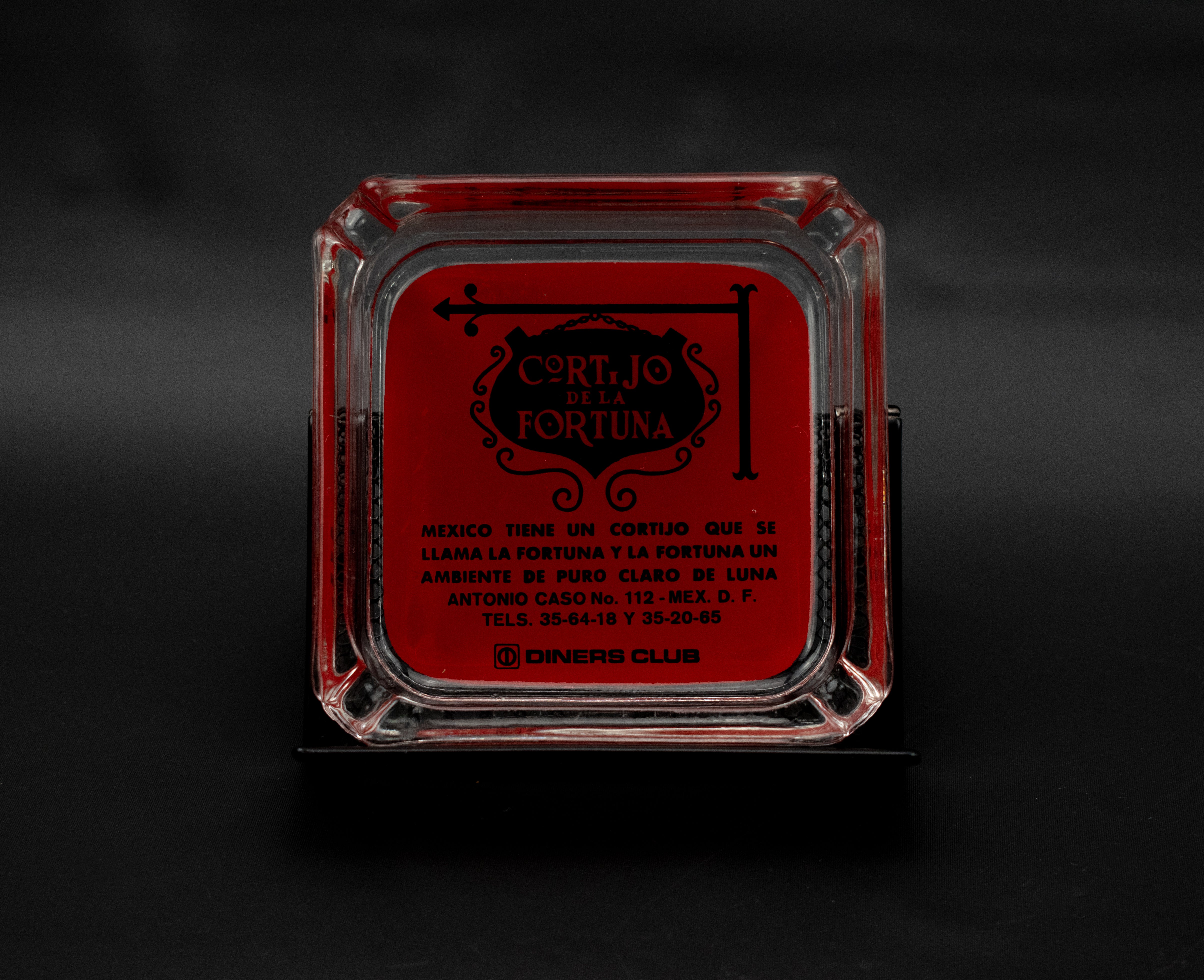 Cortijo De La Fortuna Mexico Diners club used ash tray clear