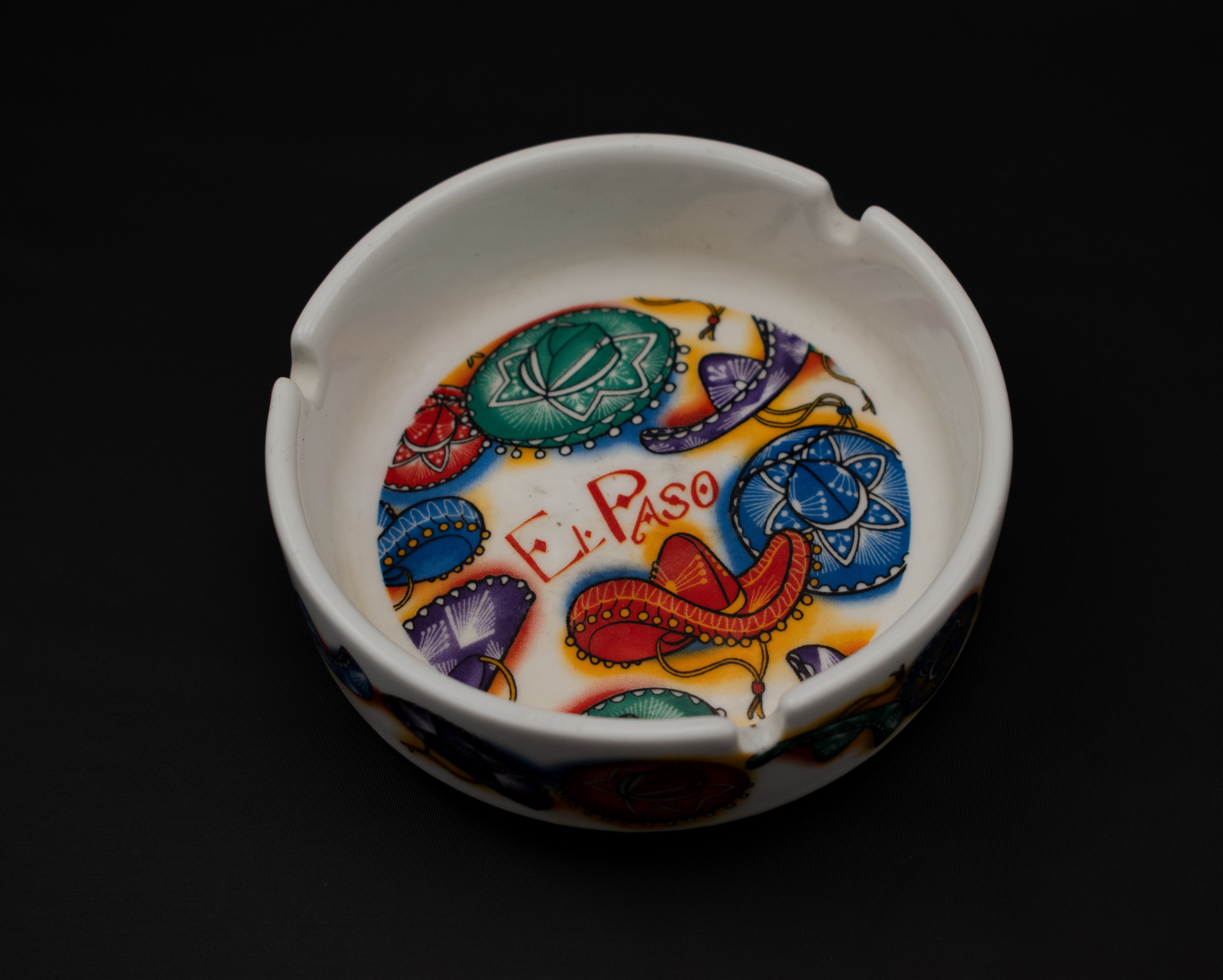 El Paso Ash tray Used Vintage Ashtray Mexican Hat Party 4 inch