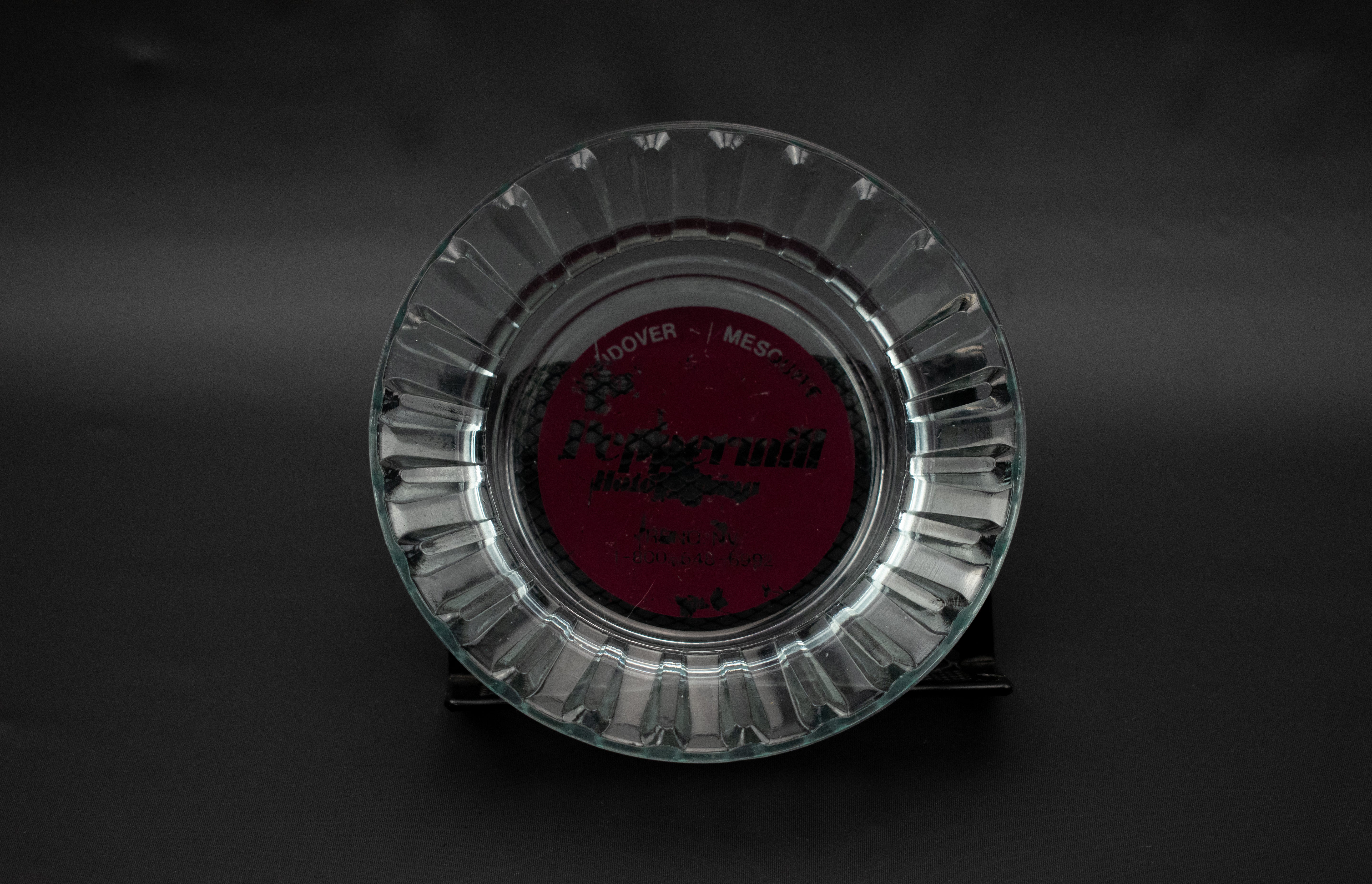 Pepper Mill Wendover Mesquite Ash Tray Vintage Used 4 inch Clear Glass