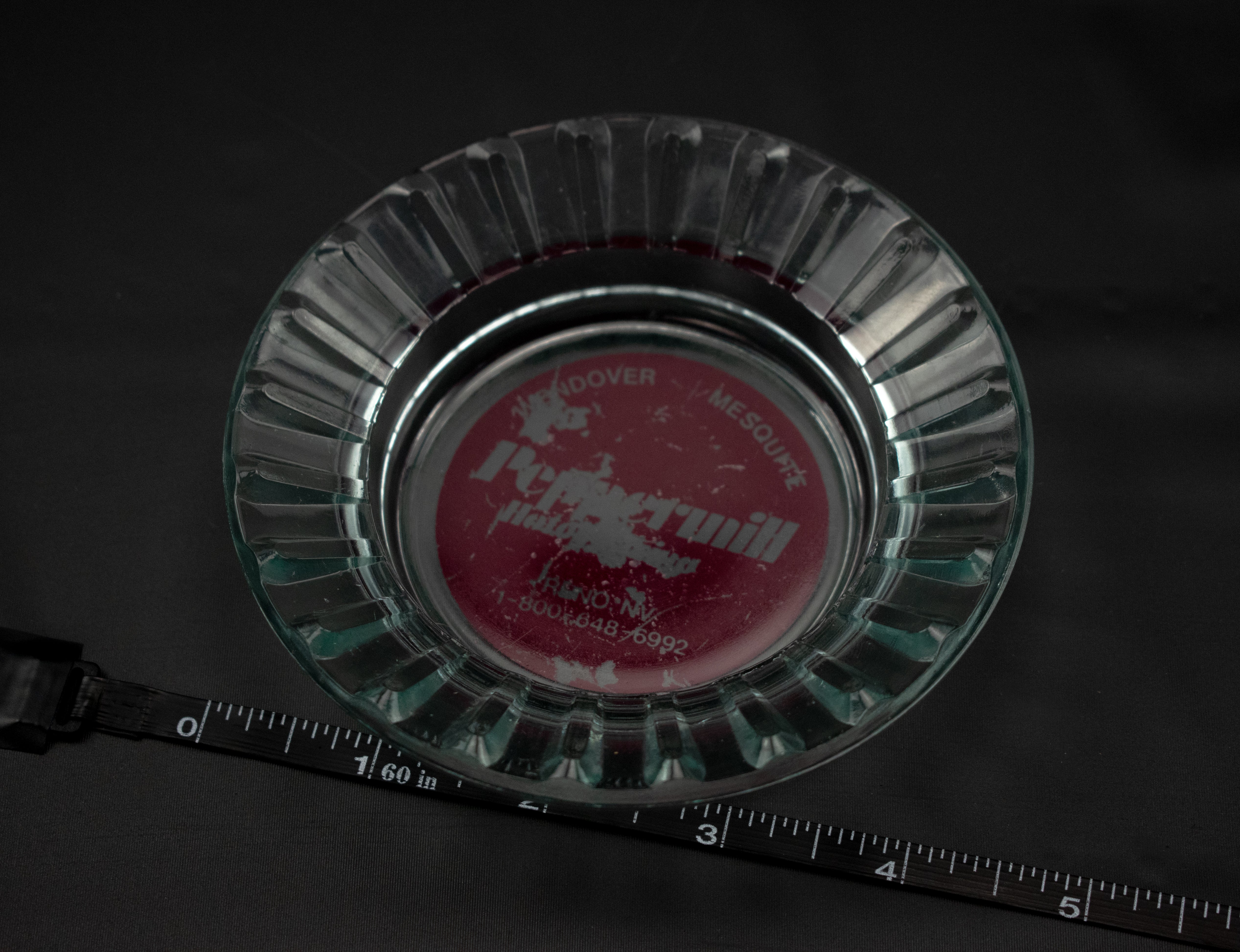 Pepper Mill Wendover Mesquite Ash Tray Vintage Used 4 inch Clear Glass