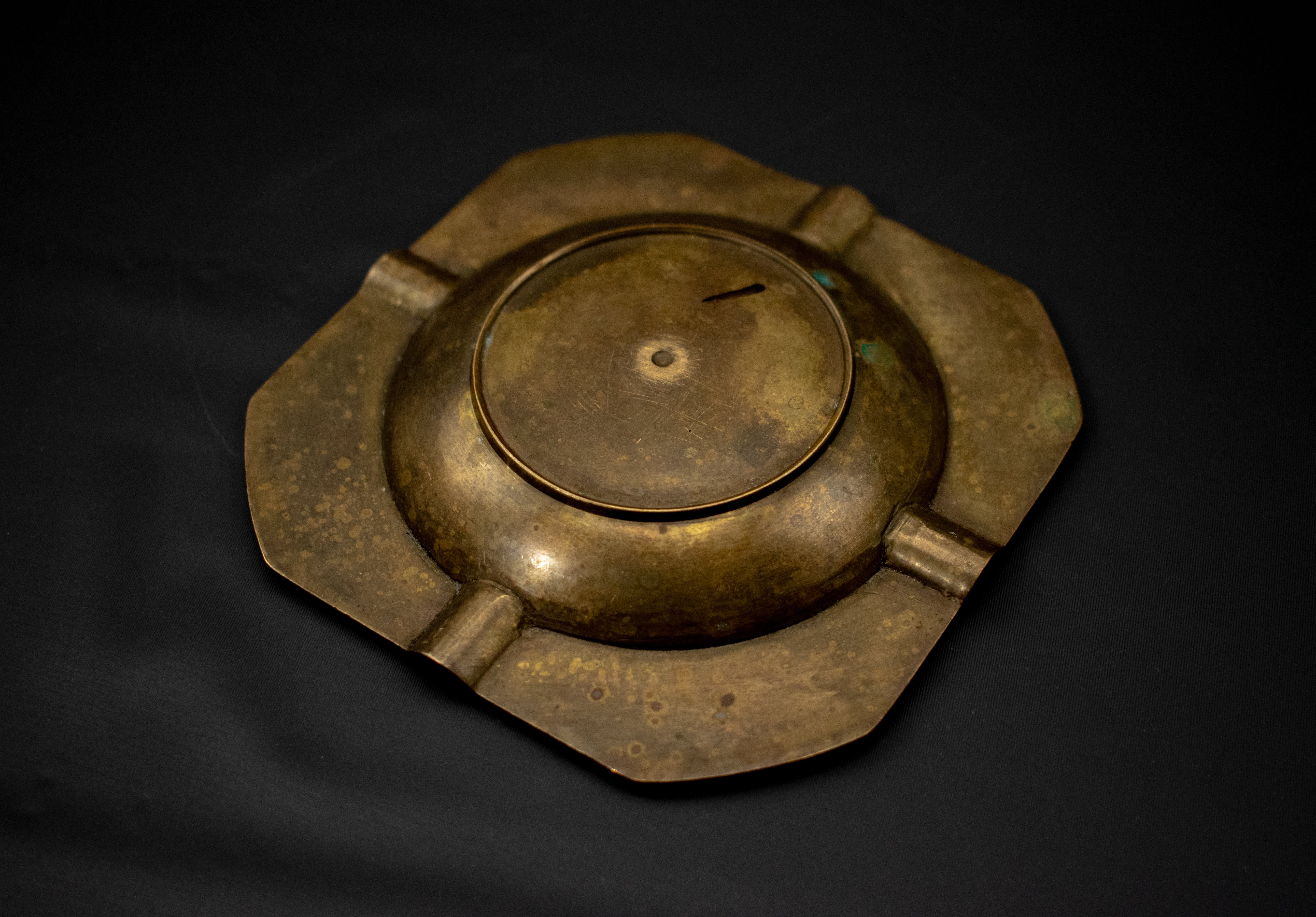 Ashtray Brass Ashtray Used Bowl 4 inch 1940s Used