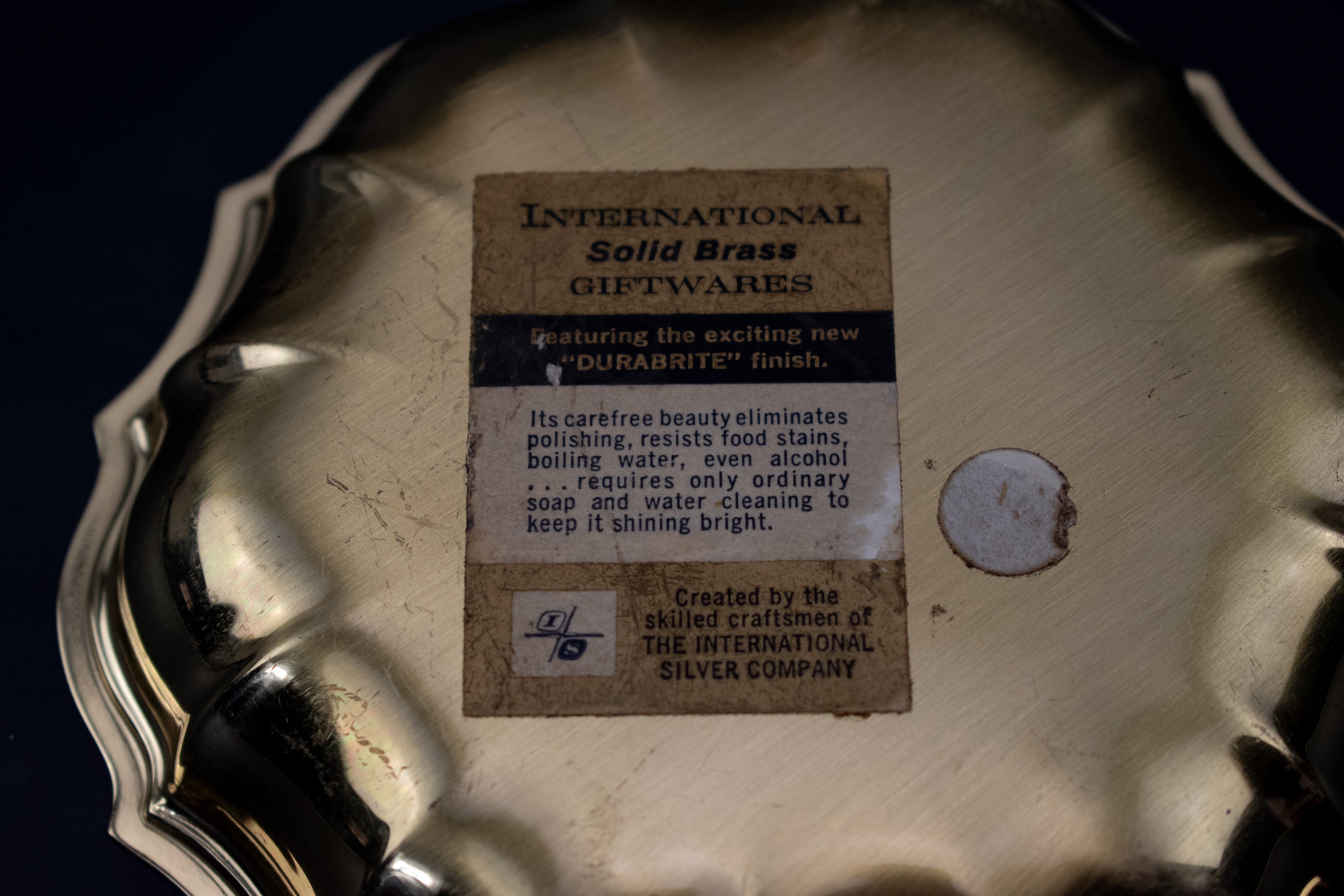 International Solid Brass Bowl Giftwares Vintage Authentic Used Ashtray 5in